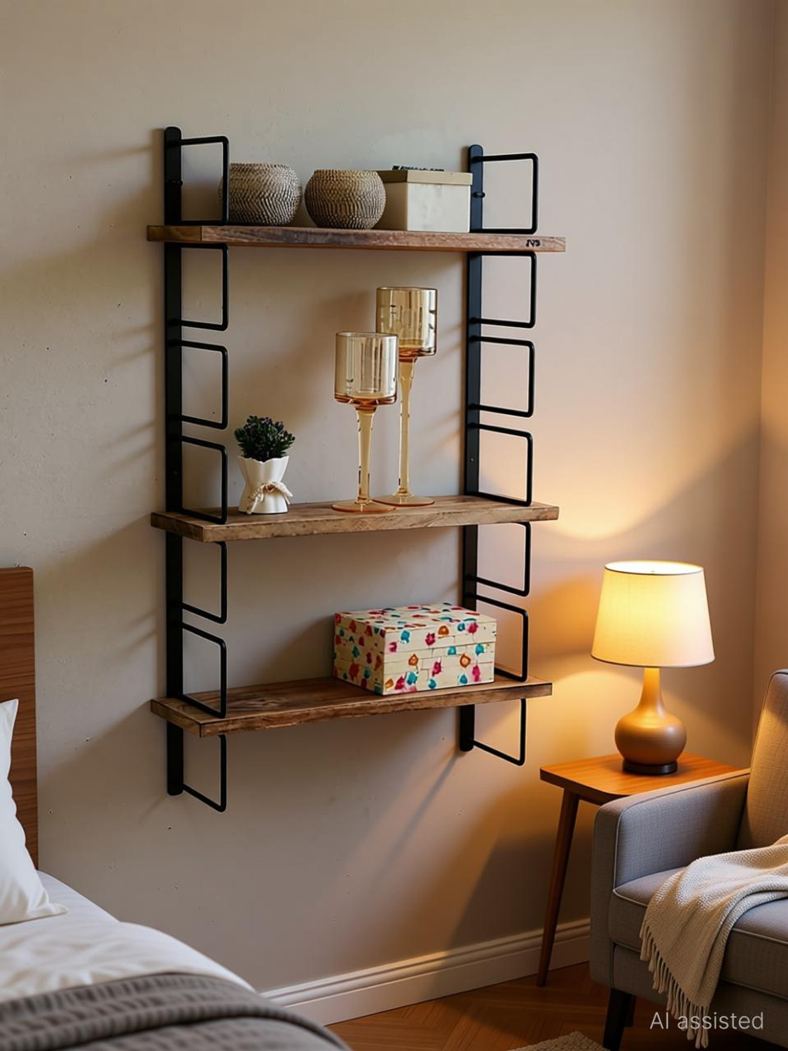 ONLINECRAFTS ch2506 wooden wall shelf ( capsul) Wooden Wall Shelf