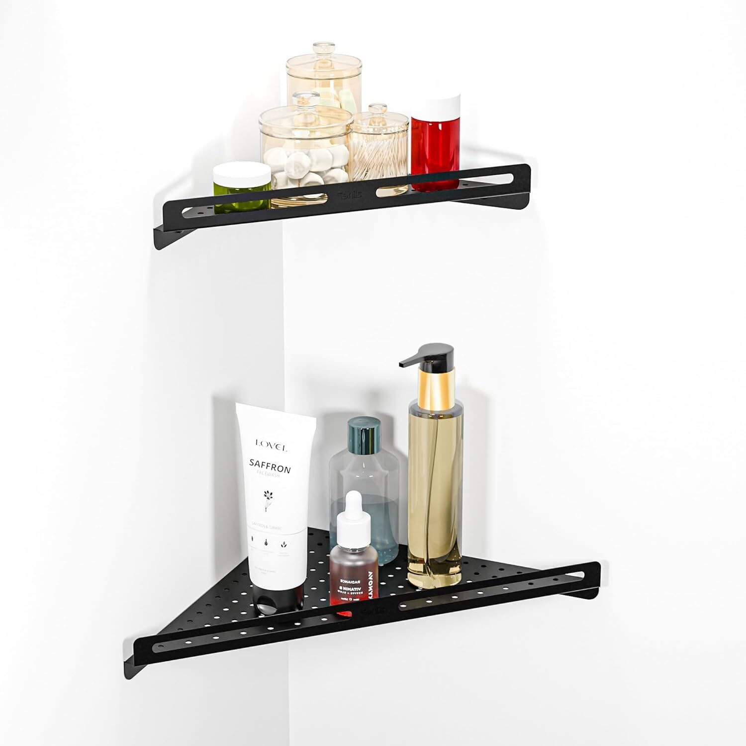 Image of Smartslide 3 in 1 Multipurpose Bathroom Shelf /Towel Bar /Towel Hanger /Tumbler Holder Iron Wall Shelf (Number of Shelves - 1, Brown)