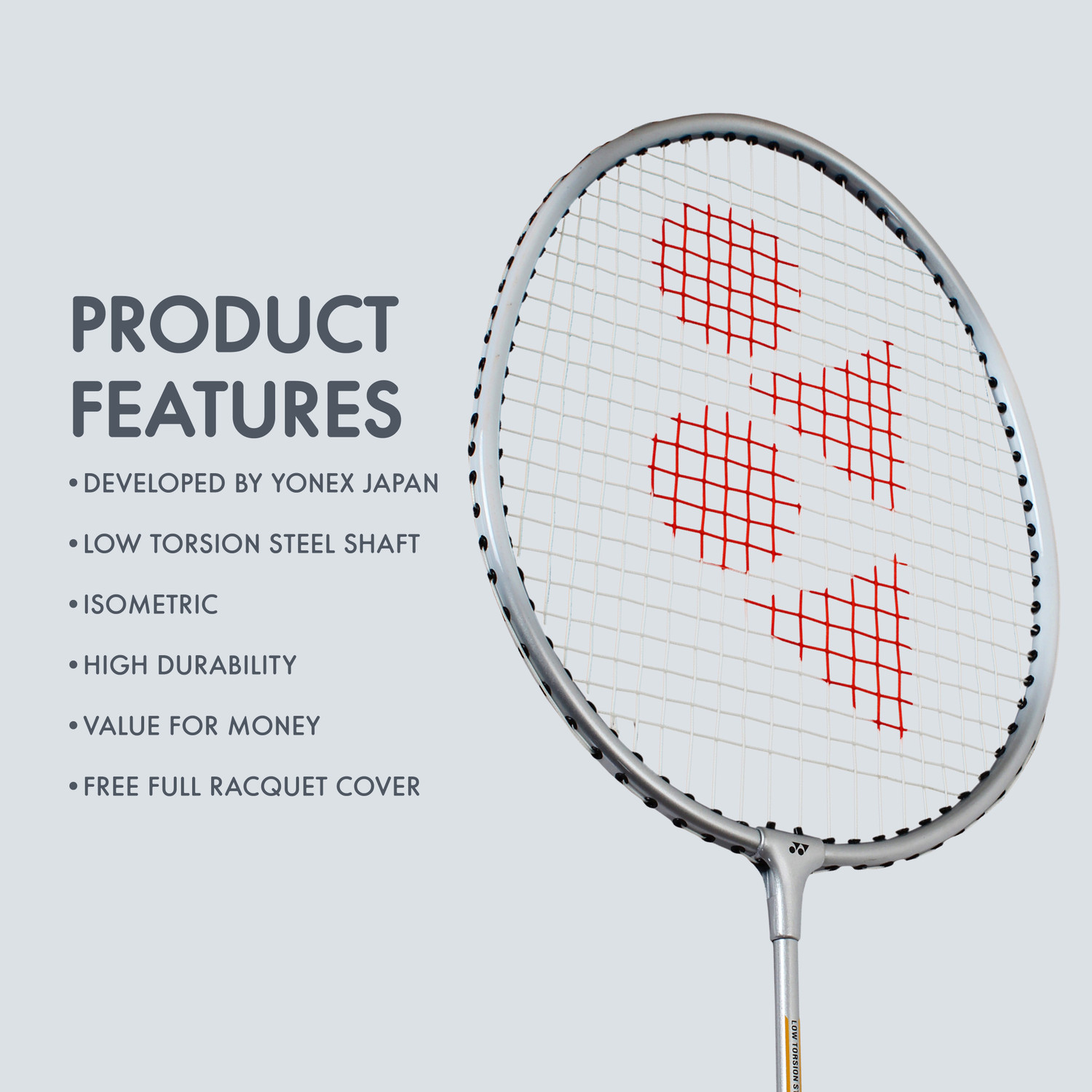 Image of YONEX GR 303 F Grey Strung Badminton Racquet
