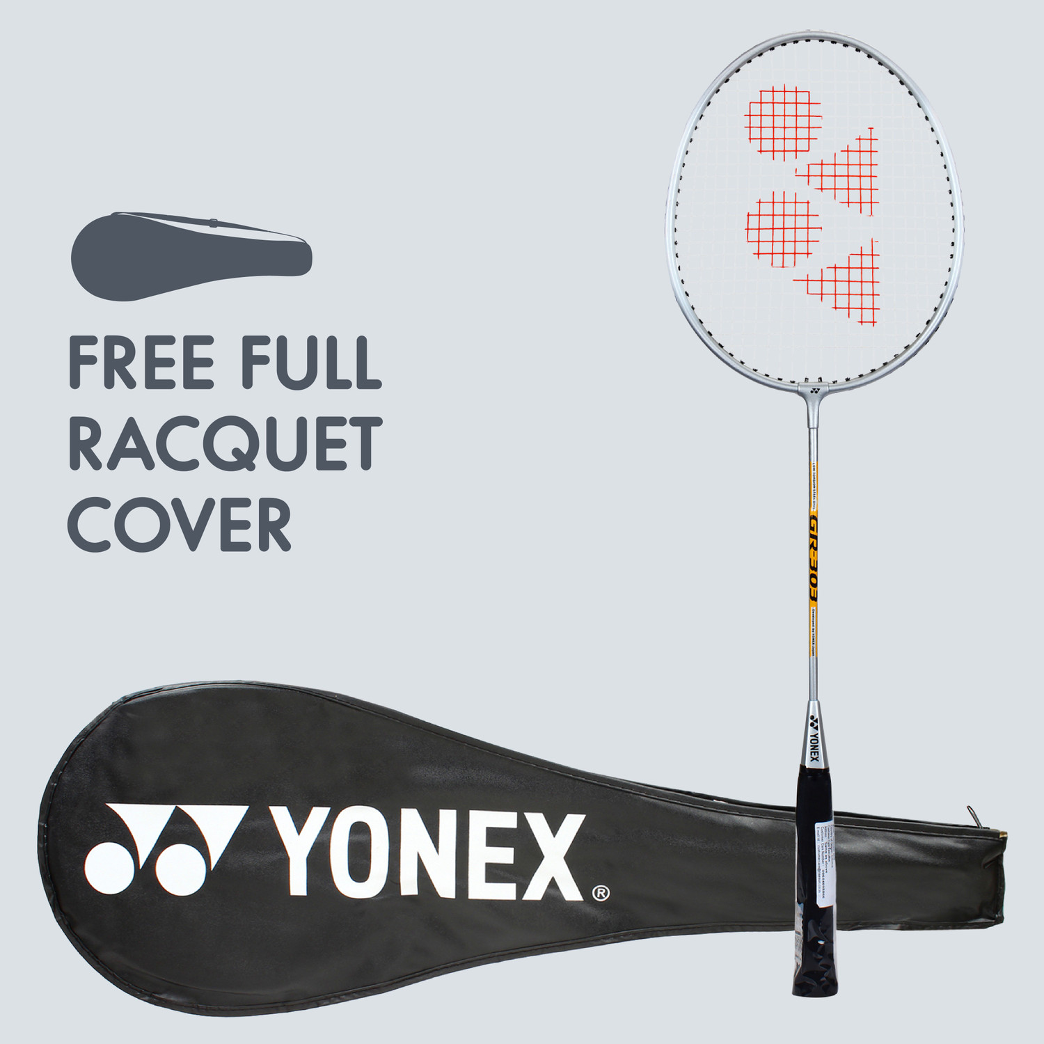 Image of YONEX GR 303 F Grey Strung Badminton Racquet