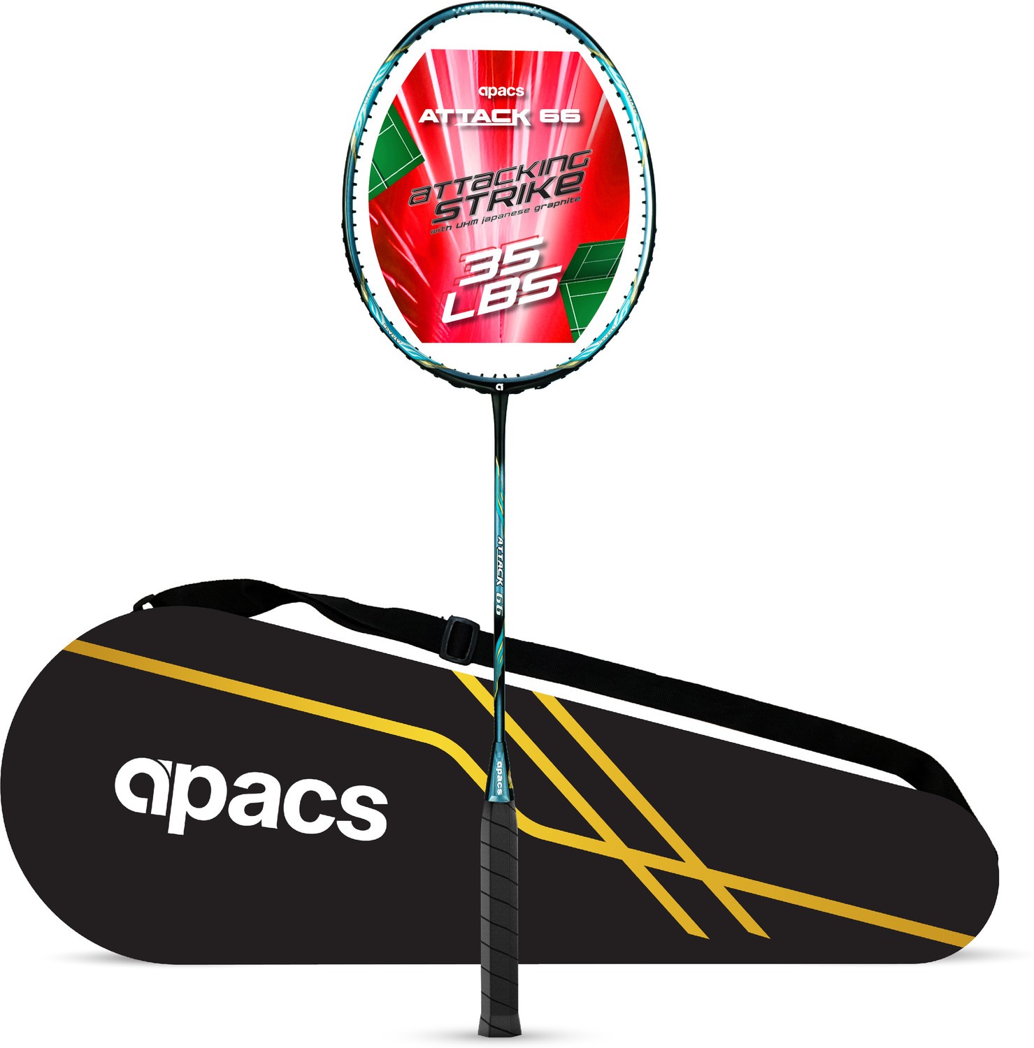 apacs Attack 66 Blue Unstrung Badminton Racquet