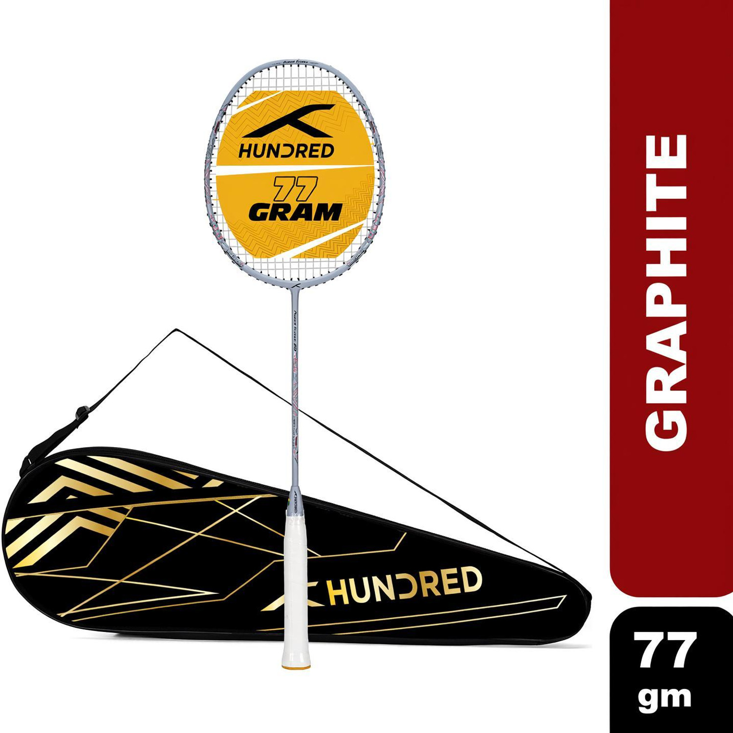 Hundred Power Surge 20 Grey Strung Badminton Racquet