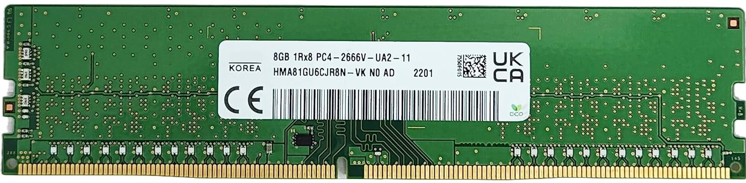 Image of Sk Hynix 2666 MHZ DDR4 8 GB (Dual Channel) PC, Server (Hynix 2666Mhz DDR4 8GB RAM) (Green)