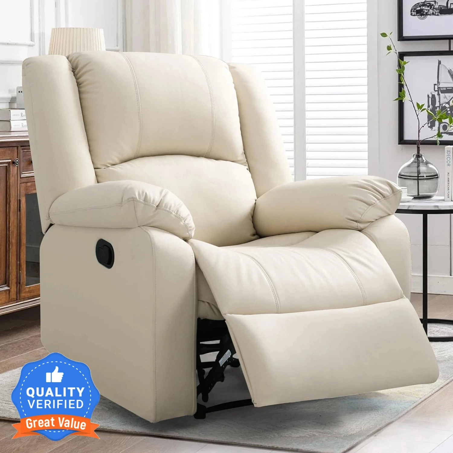 Image of WAKESURE Fabric Manual Recliner (Finish Color - Blue, DIY(Do-It-Yourself))