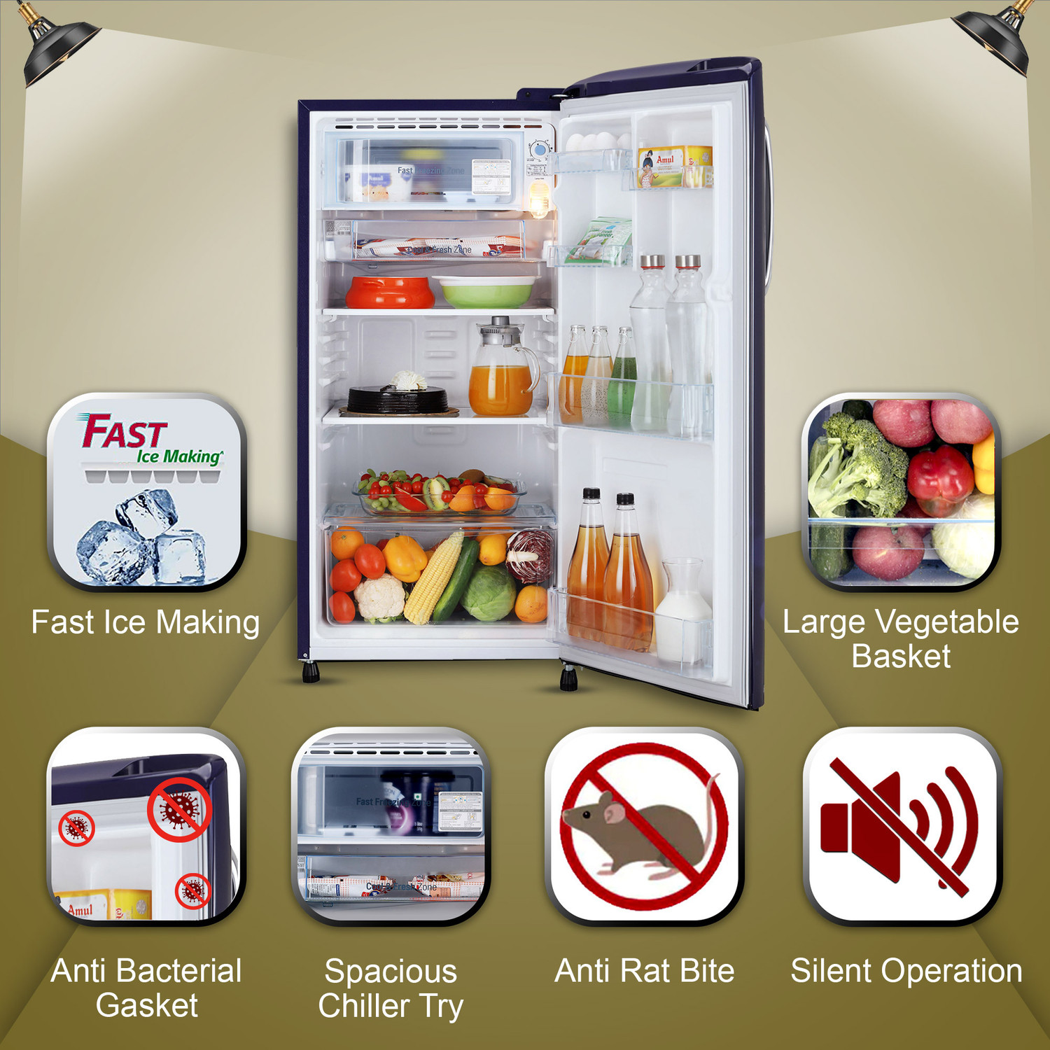 Image of LG 185 L Direct Cool Single Door 3 Star Refrigerator with Moist 'N' Fresh