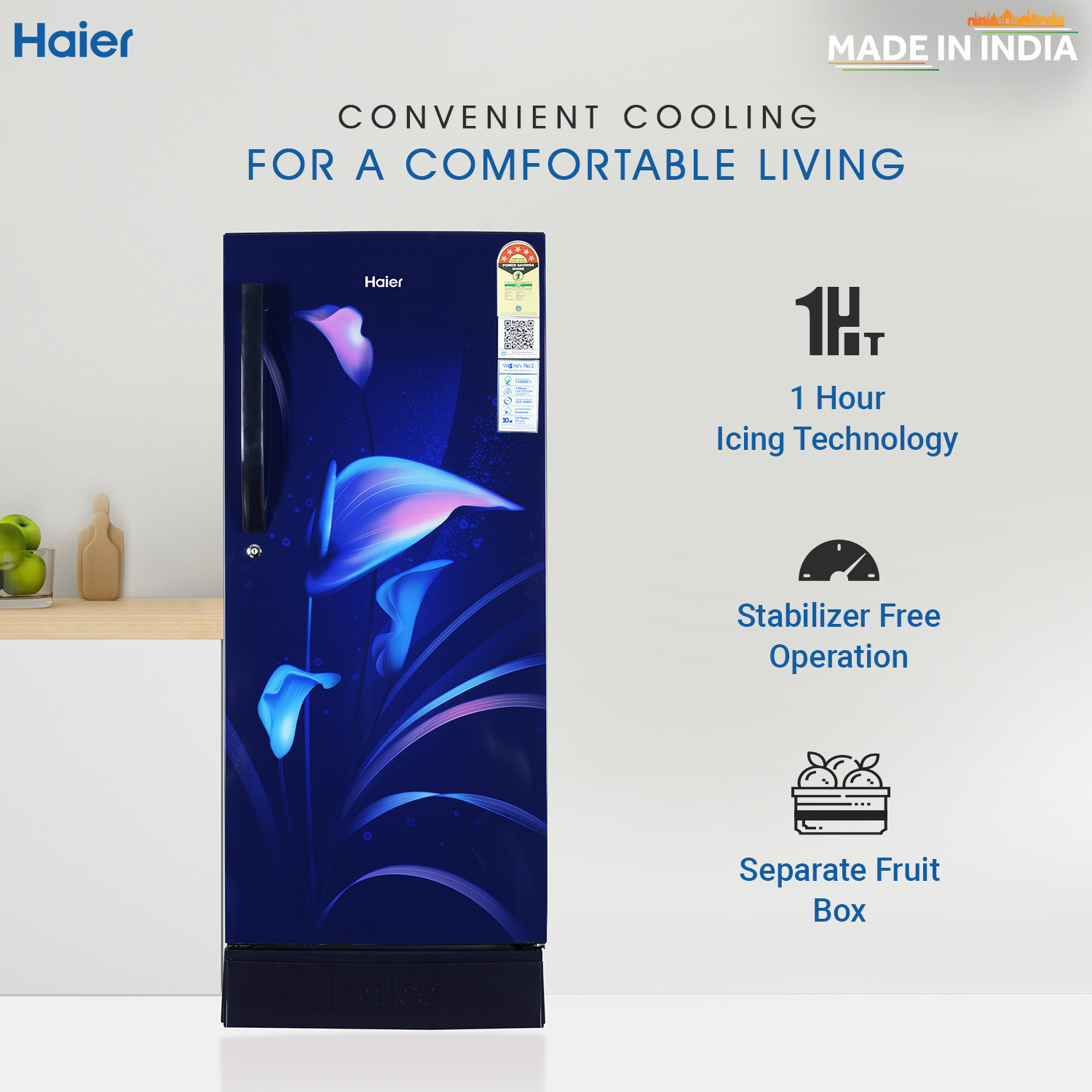 Image of Haier 185 L Direct Cool Single Door 5 Star Refrigerator with Base Drawer