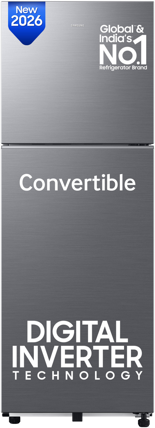 Image of Samsung 253 L Frost Free Double Door 3 Star Refrigerator (Tender Lily Silver, RT28K3953SZ)
