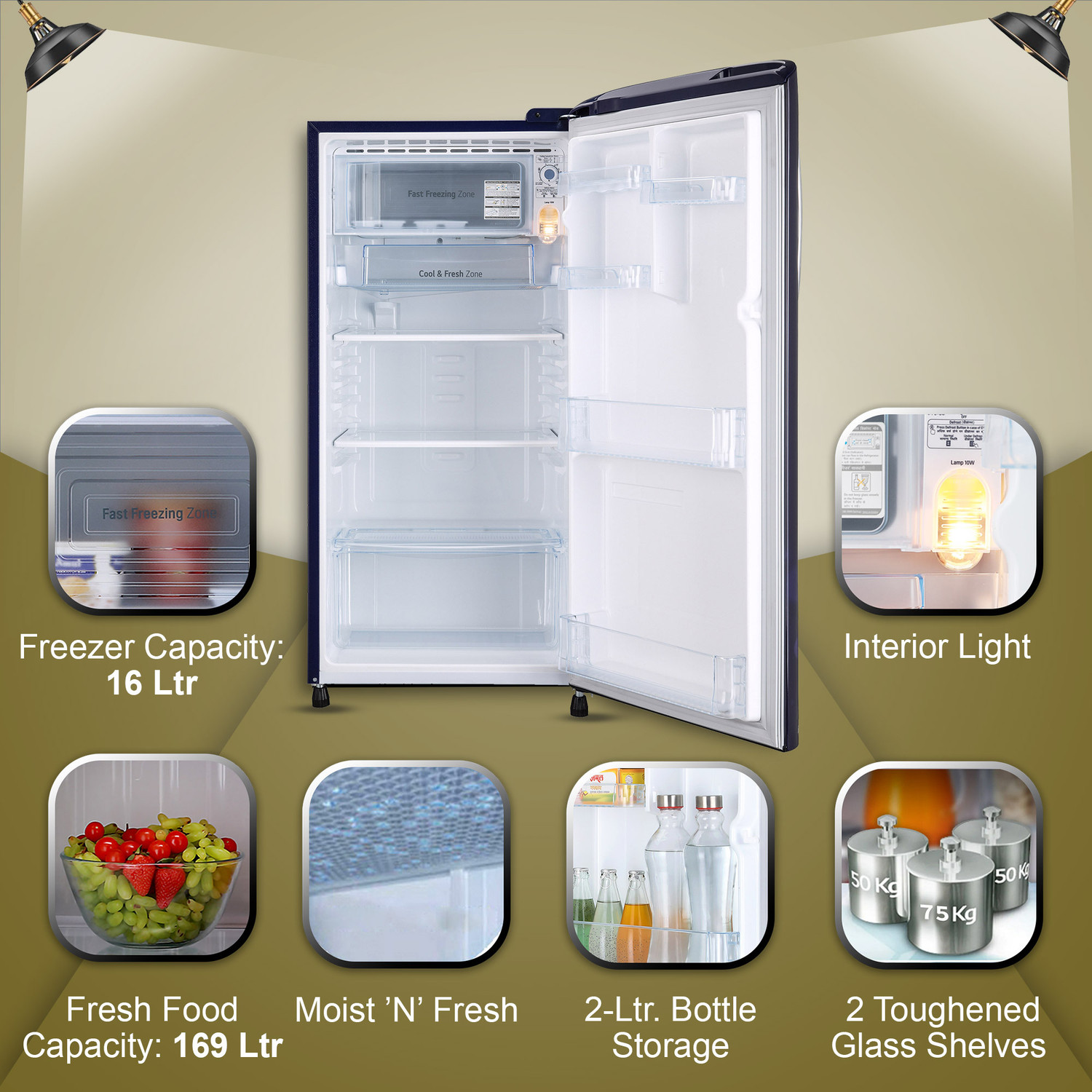 Image of LG 185 L Direct Cool Single Door 3 Star Refrigerator with Moist 'N' Fresh