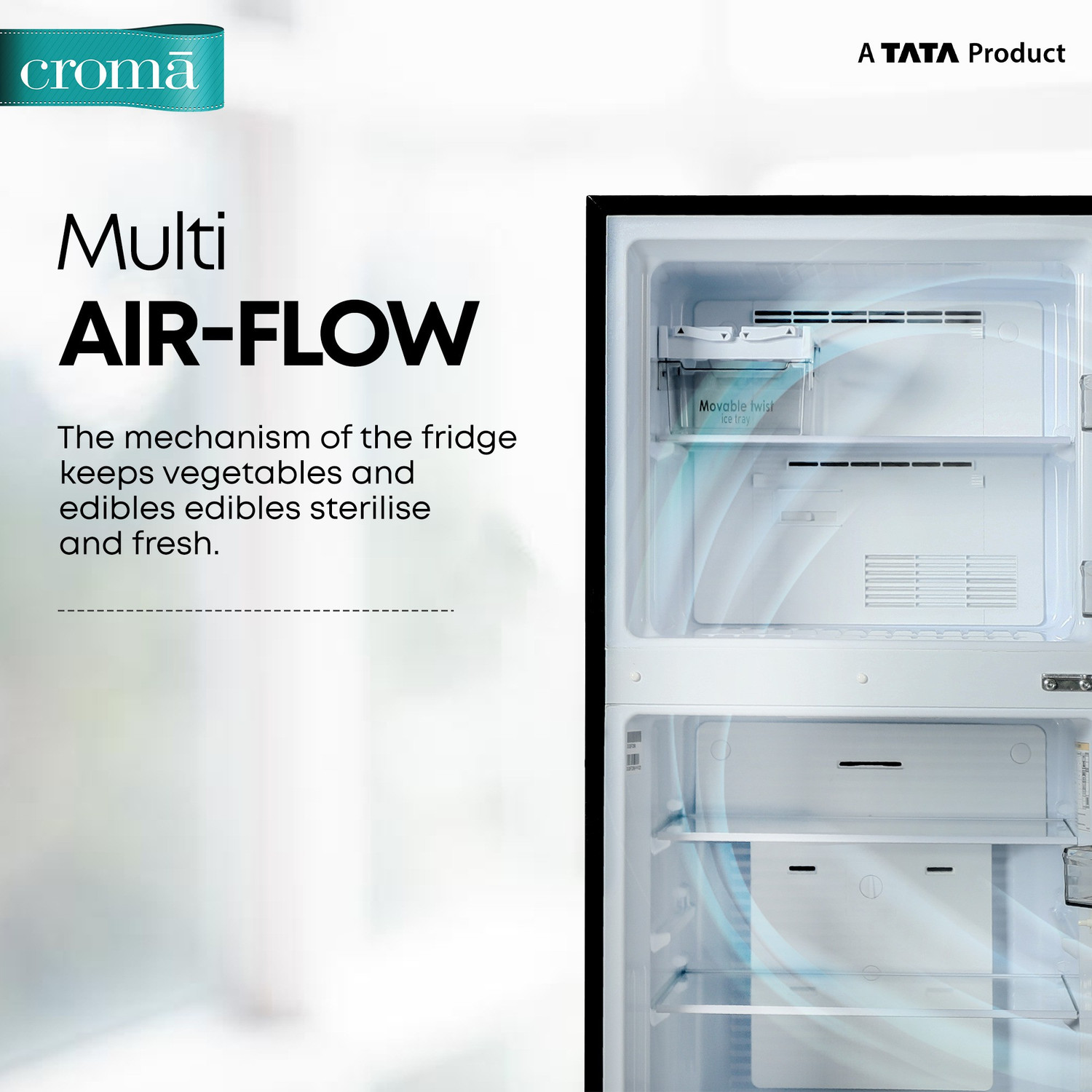 Image of Croma 259 L Frost Free Double Door 3 Star Refrigerator