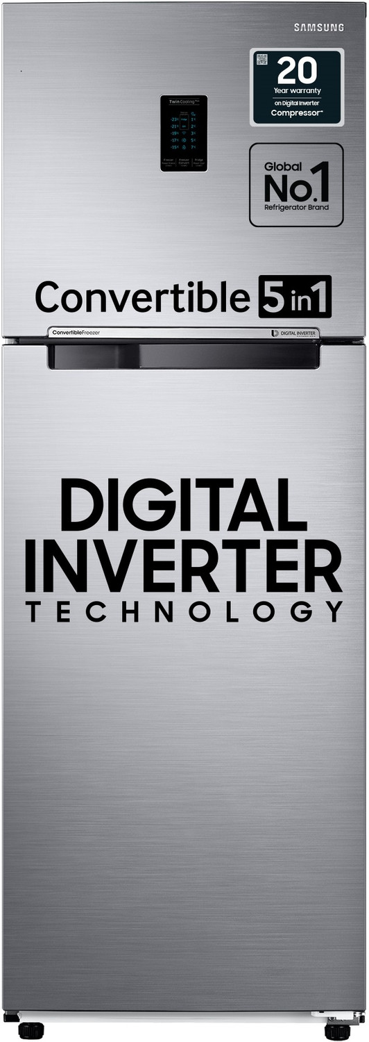 Image of Samsung 322 L Frost Free Double Door 3 Star Convertible Refrigerator with Digital Inverter, Convertible 5-in-1 and Display