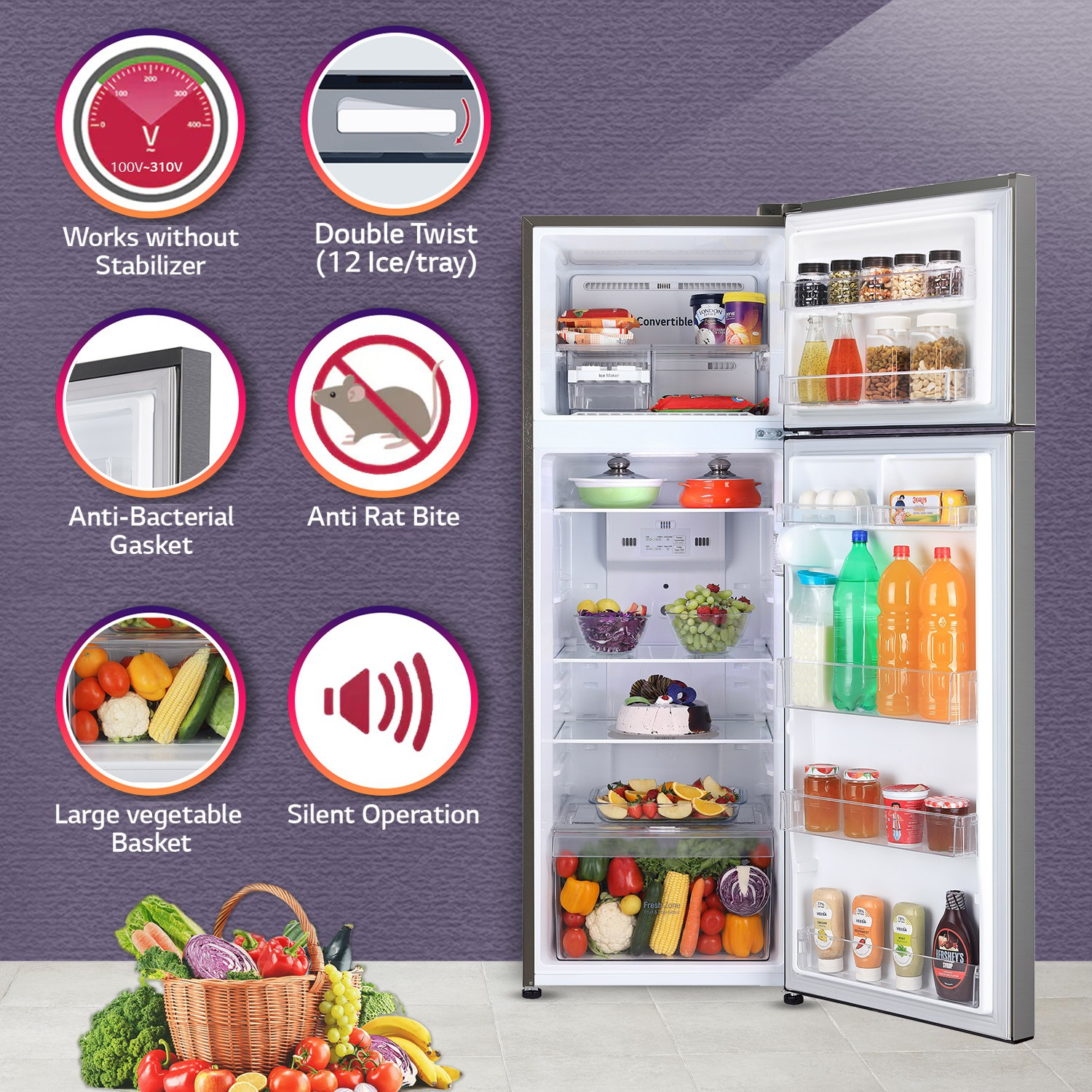 Image of LG 308 L Frost Free Double Door 3 Star Convertible Refrigerator
