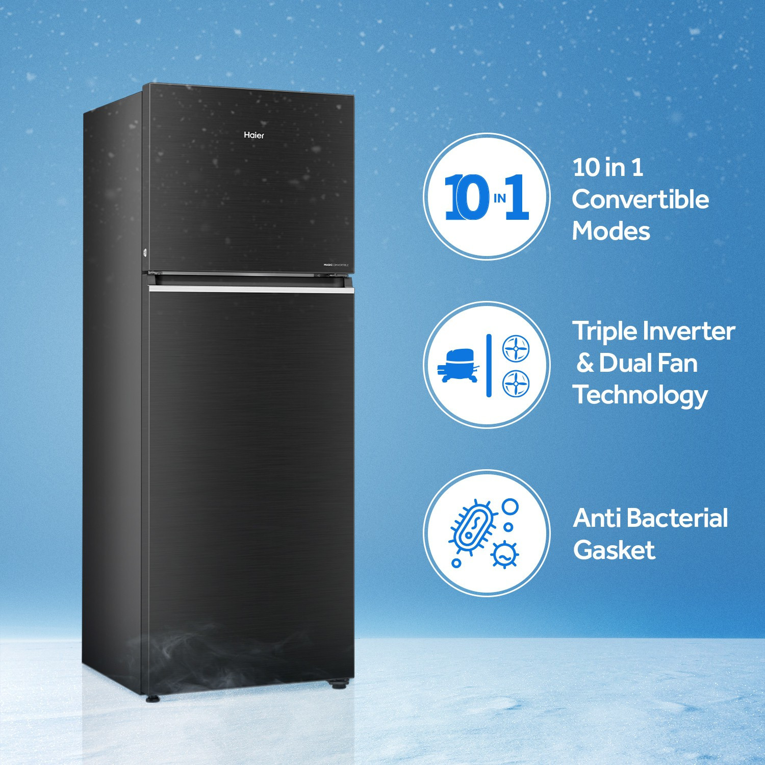 Image of Haier 345 L Frost Free Double Door 3 Star Convertible Refrigerator