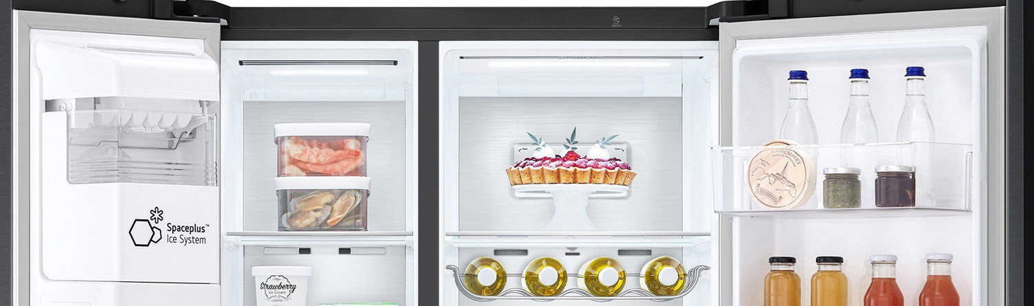 Image of LG 674 L Frost Free Side by Side Refrigerator with Smart Inverter Compressor ThinQ (Wi-Fi)� | DoorCooling+, Hygiene Fresh+, Water and Ice Dispenser (Platinum Silver III, GC-L257SL4L)