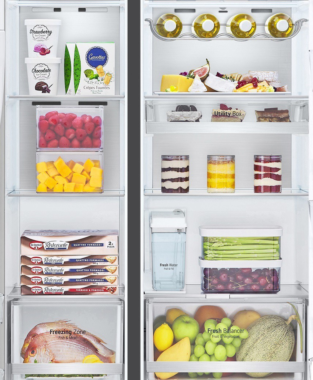 Image of LG 674 L Frost Free Side by Side Refrigerator with Smart Inverter Compressor ThinQ (Wi-Fi)� | DoorCooling+, Hygiene Fresh+, Water and Ice Dispenser (Platinum Silver III, GC-L257SL4L)