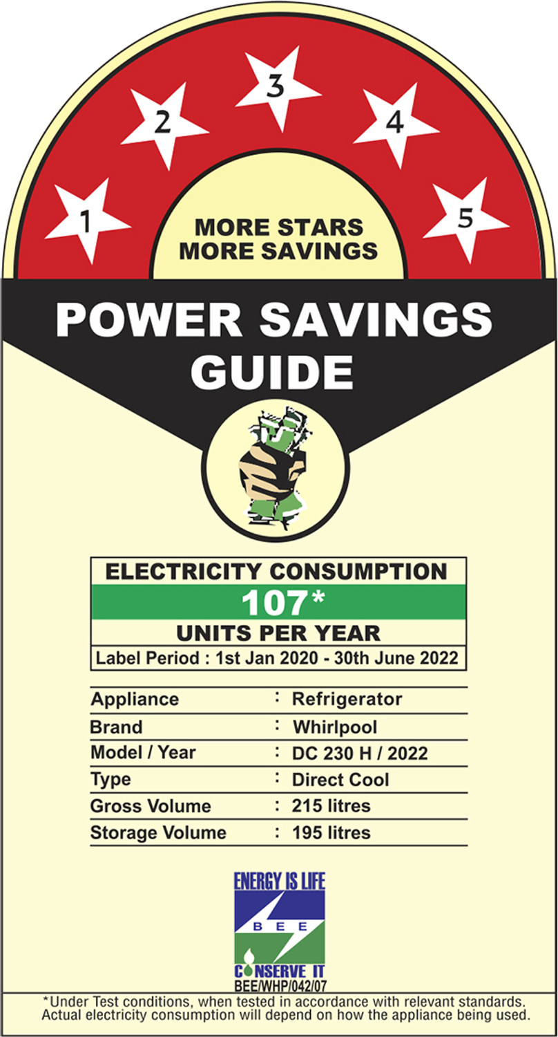 Image of Whirlpool 215 L Direct Cool Single Door 5 Star Refrigerator