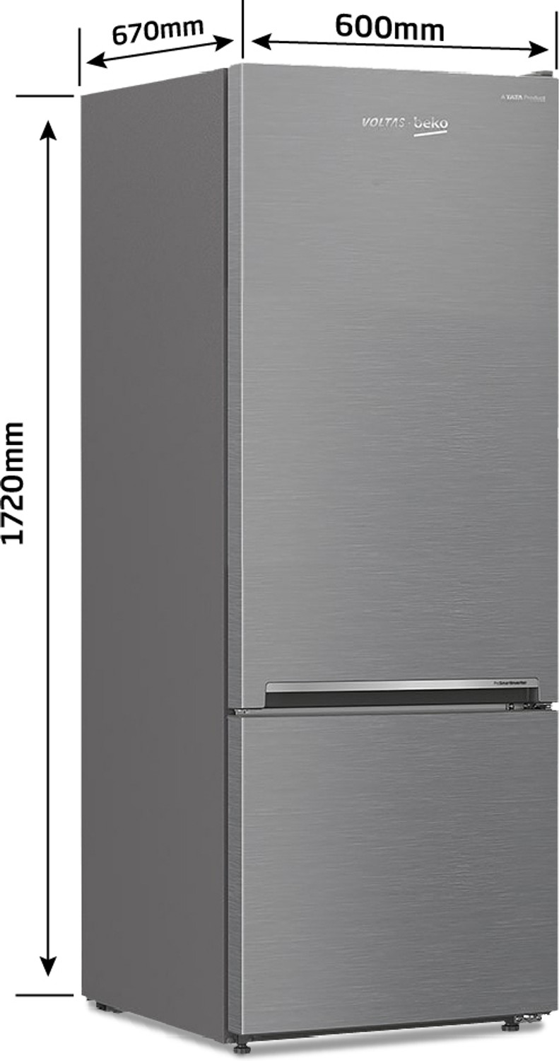 Image of Voltas Beko by A Tata Product 340 L Frost Free Double Door Bottom Mount 2 Star Refrigerator