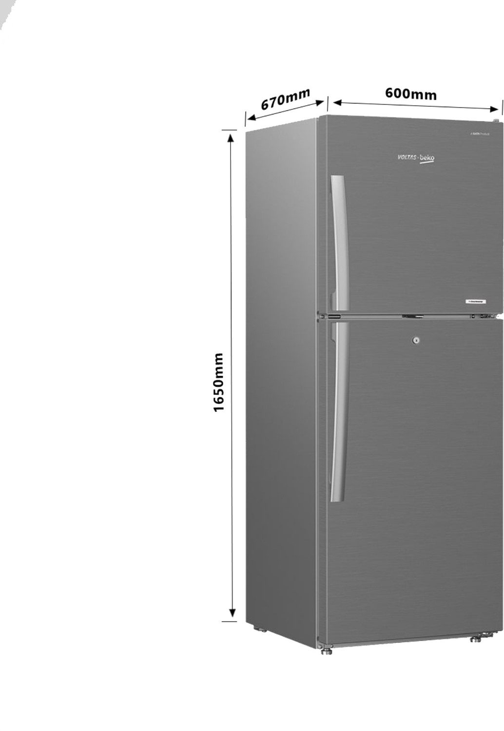 Image of Voltas Beko by A Tata Product 340 L Frost Free Double Door Top Mount 2 Star Refrigerator