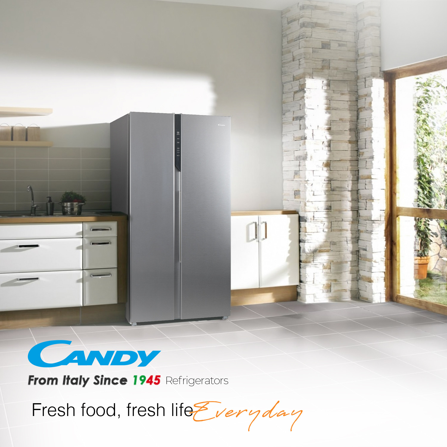 Image of CANDY 602 L Frost Free Side by Side Refrigerator with 100 % Convertible refrigerator with Deo Fresh Technology , Innovative Inverter Compressor Technology