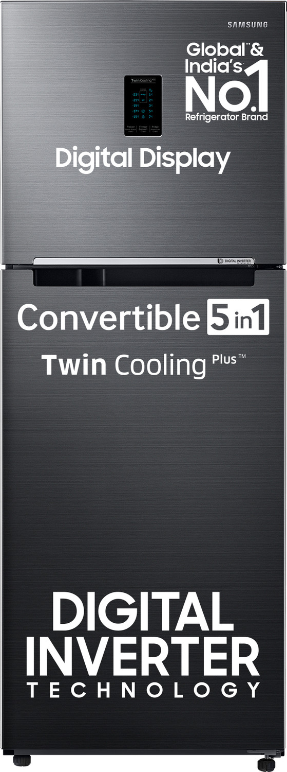 Image of Samsung 253 L Frost Free Double Door 3 Star Refrigerator (Tender Lily Silver, RT28K3953SZ)