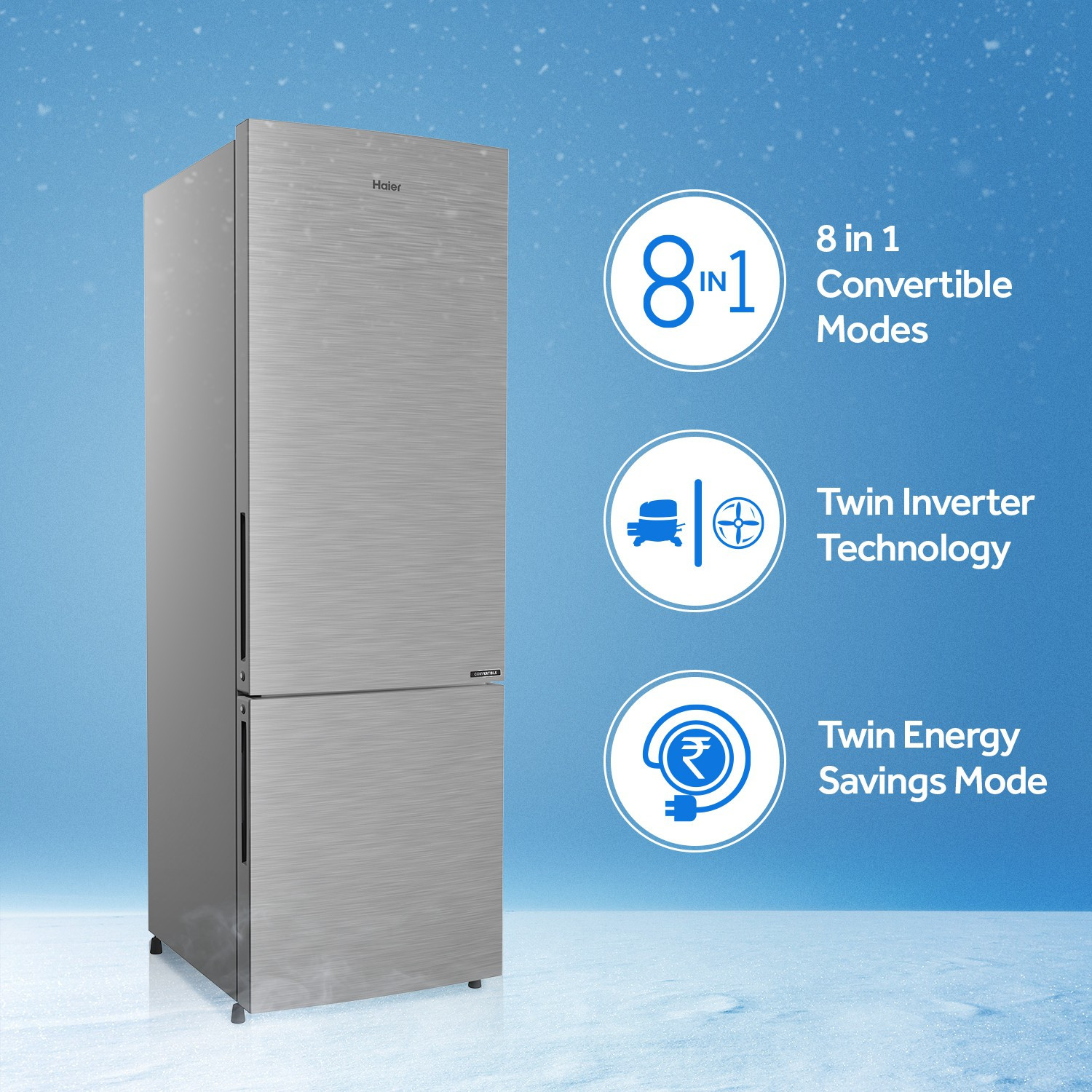 Image of Haier 276 L Frost Free Double Door 3 Star Convertible Refrigerator