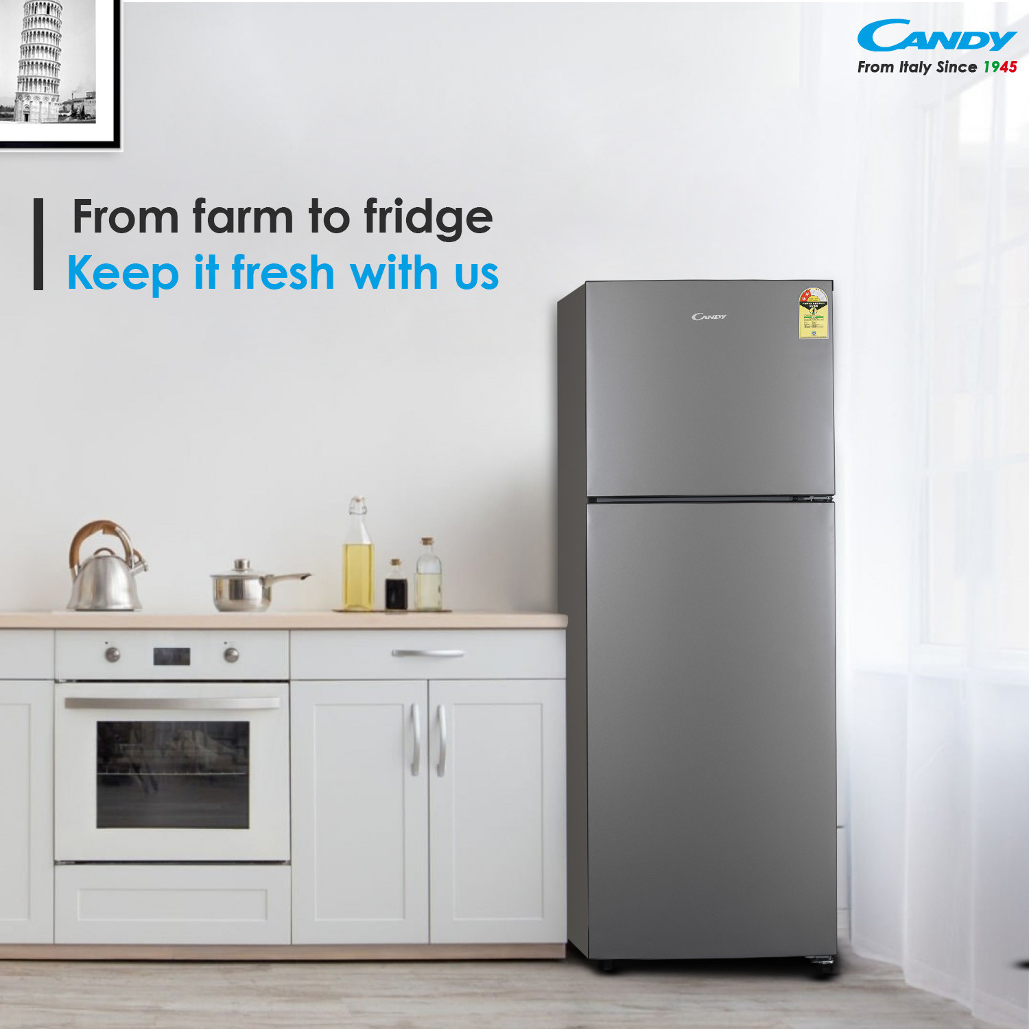 Image of CANDY 240 L Frost Free Double Door 2 Star Refrigerator with Auto frost , large Fruit and Vegetable Space