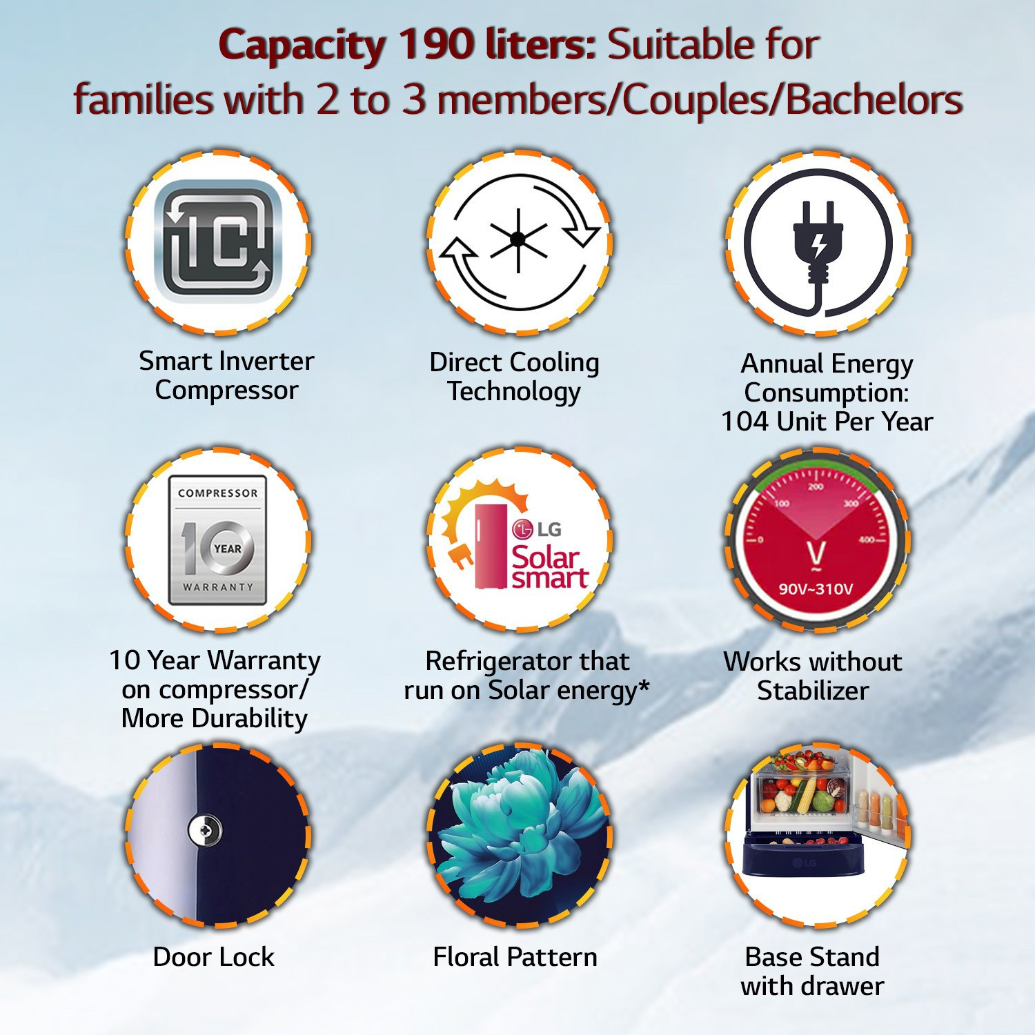 Image of LG 190 L Direct Cool Single Door 5 Star Refrigerator with Base Drawer with Smart Inverter Compressor