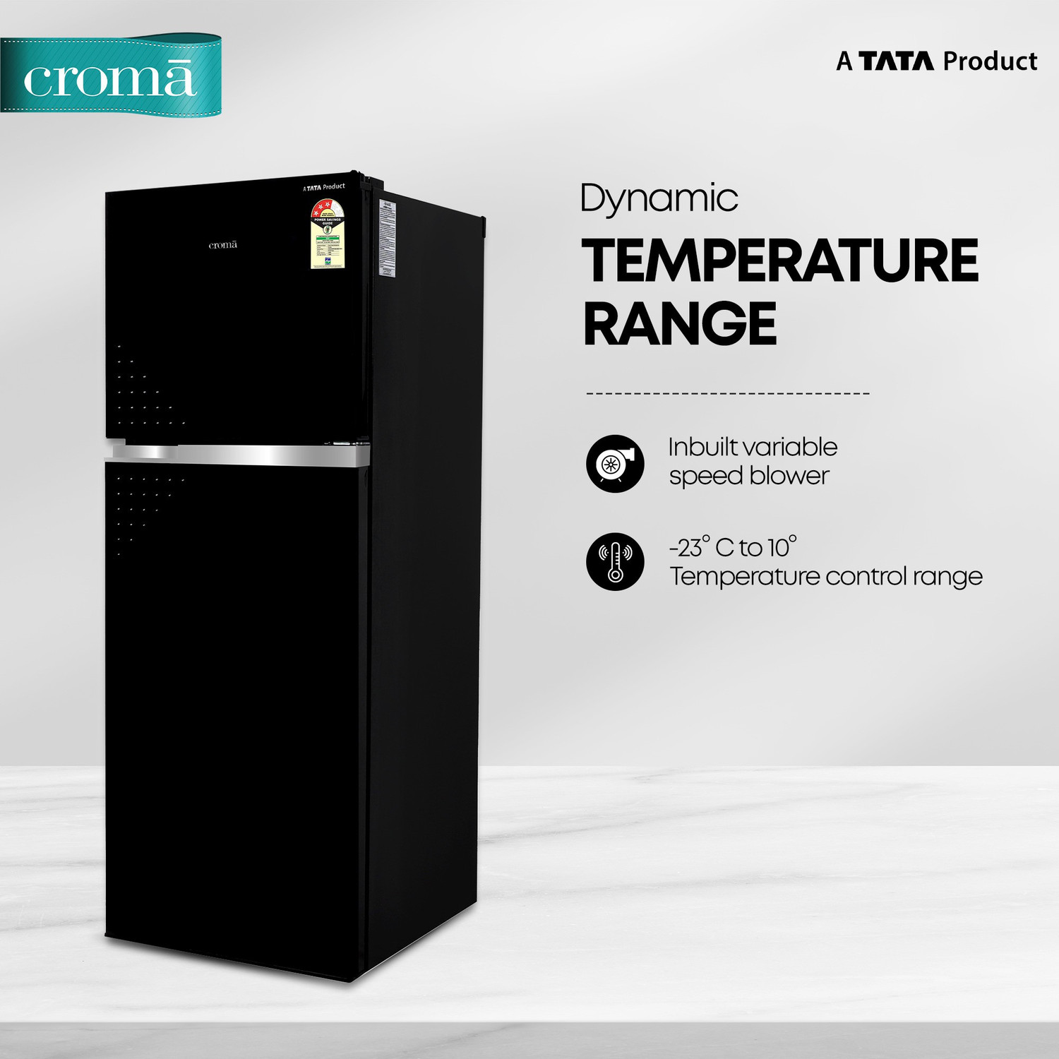 Image of Croma 259 L Frost Free Double Door 3 Star Refrigerator