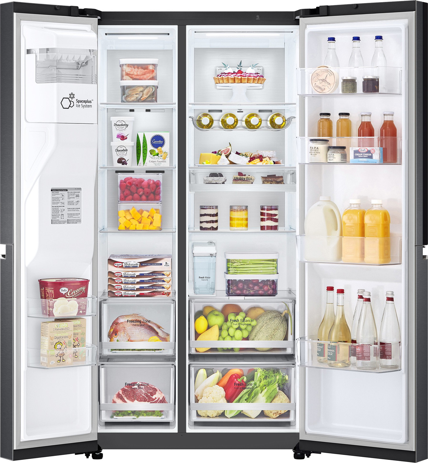 Image of LG 674 L Frost Free Side by Side Refrigerator with Smart Inverter Compressor ThinQ (Wi-Fi)� | DoorCooling+, Hygiene Fresh+, Water and Ice Dispenser (Platinum Silver III, GC-L257SL4L)