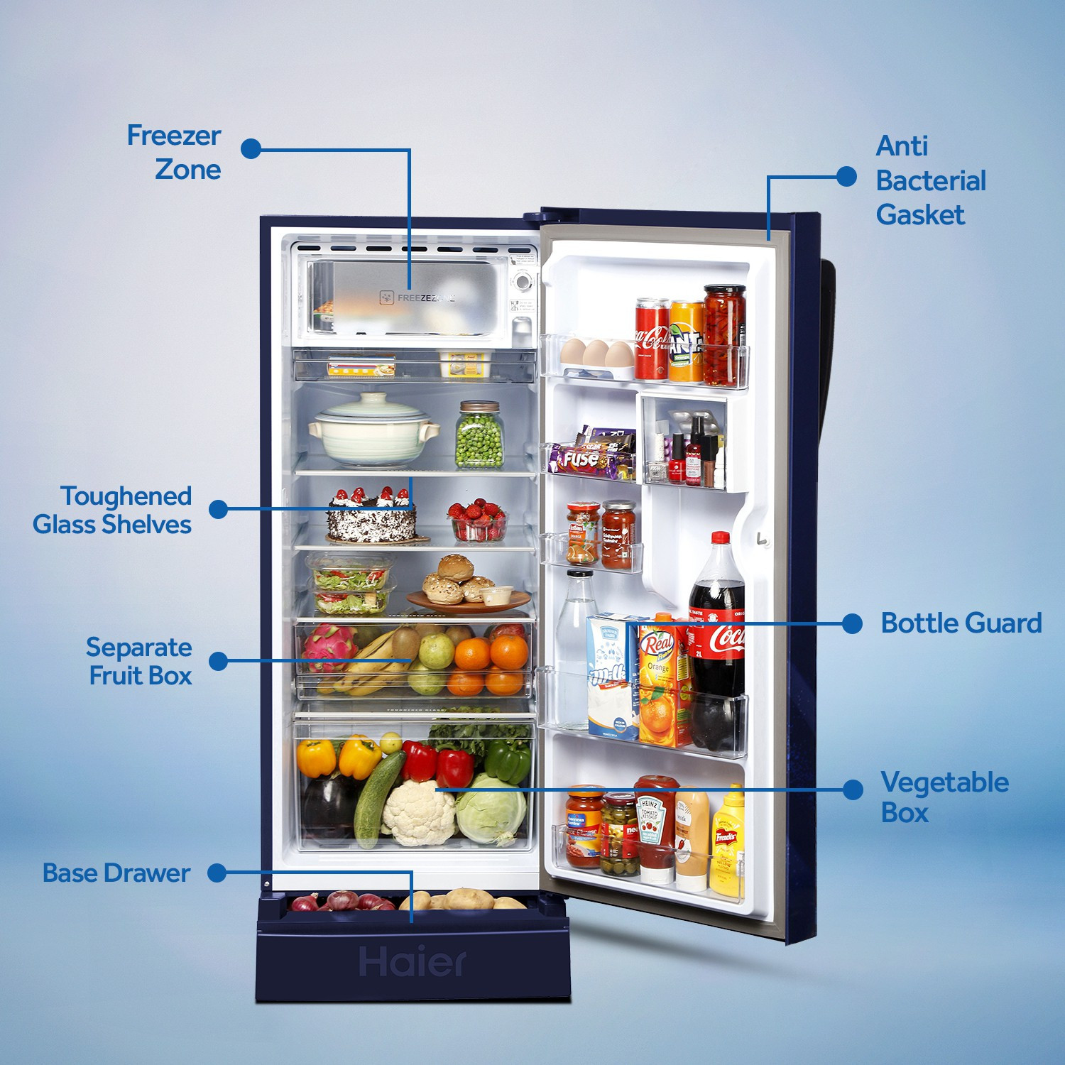 Image of Haier 195 L Direct Cool Single Door 5 Star Refrigerator with Base Drawer