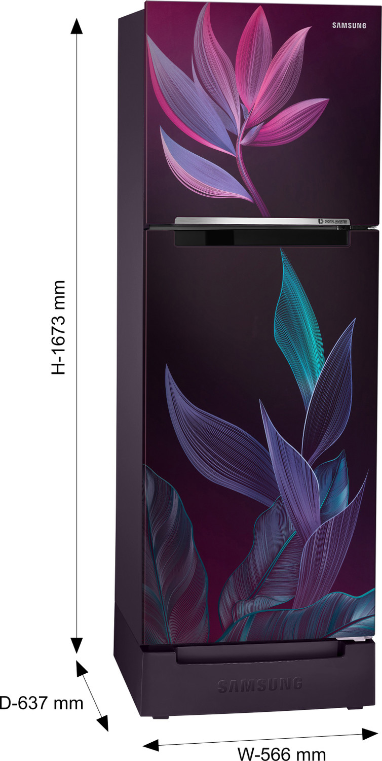 Image of Samsung 236 L Frost Free Double Door 2 Star Refrigerator with Base Drawer