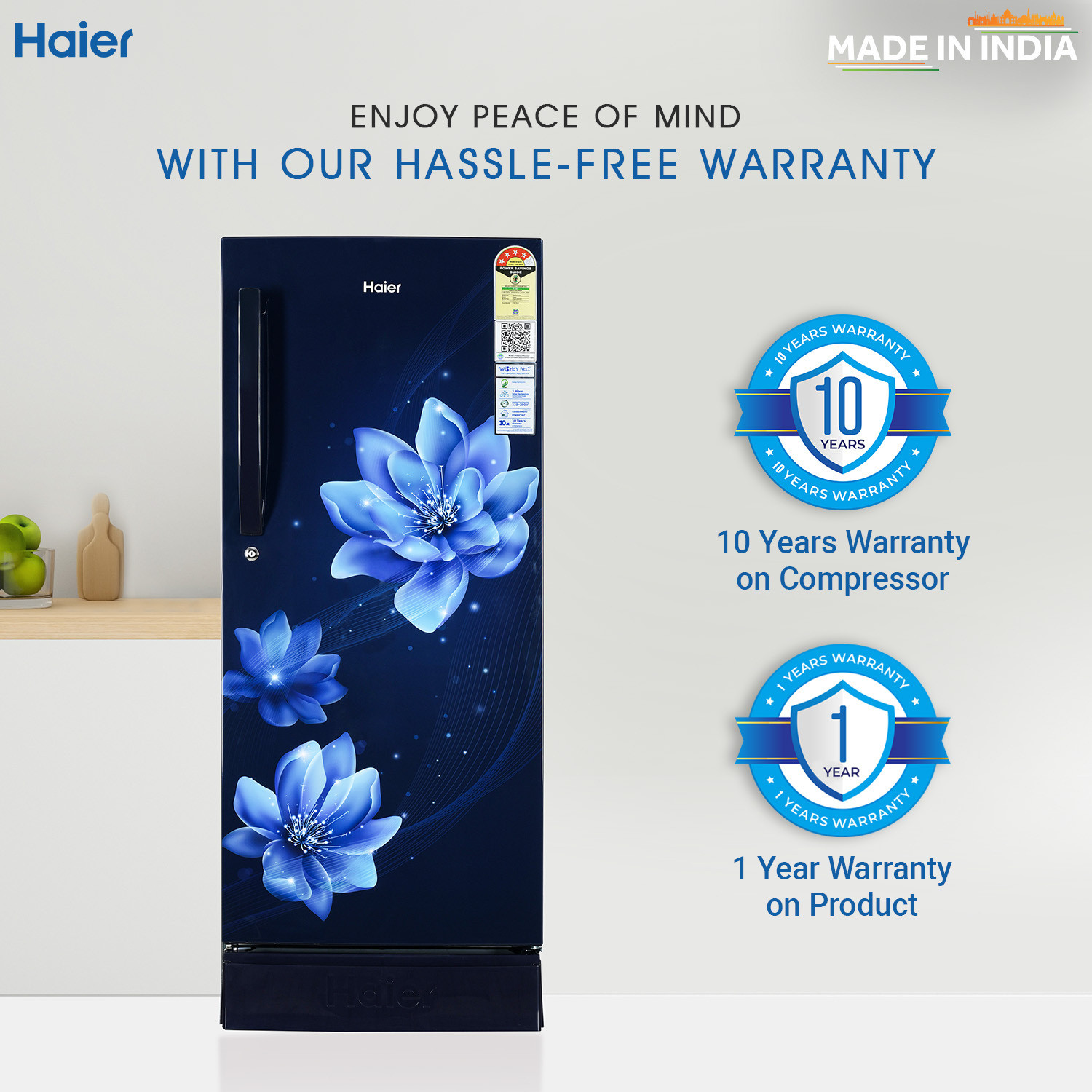 Image of Haier 190 L Direct Cool Double Door 4 Star Refrigerator with Base Drawer with Large Storage Space1 Hour Icing Technology