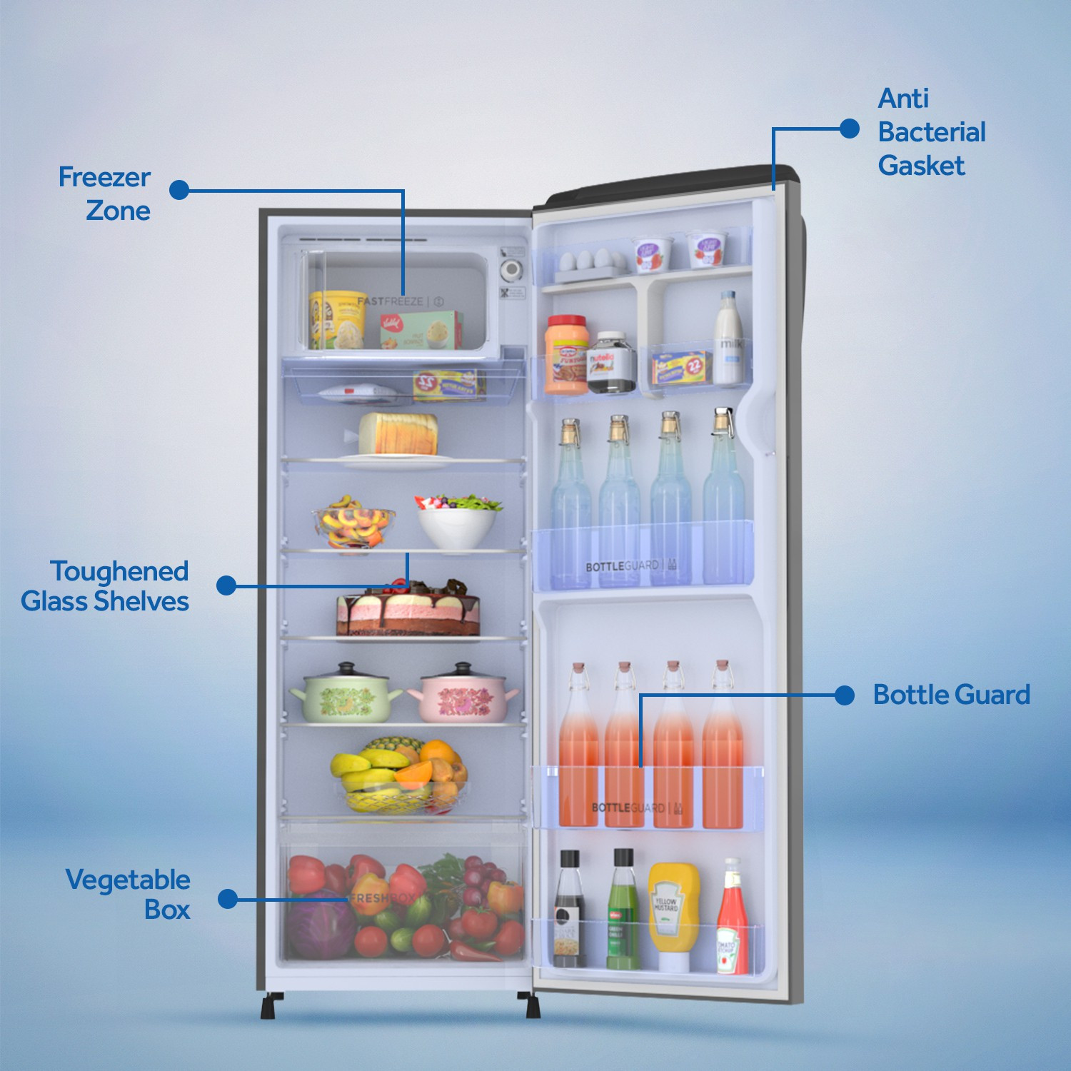 Image of Haier 262 L Direct Cool Single Door 3 Star Refrigerator