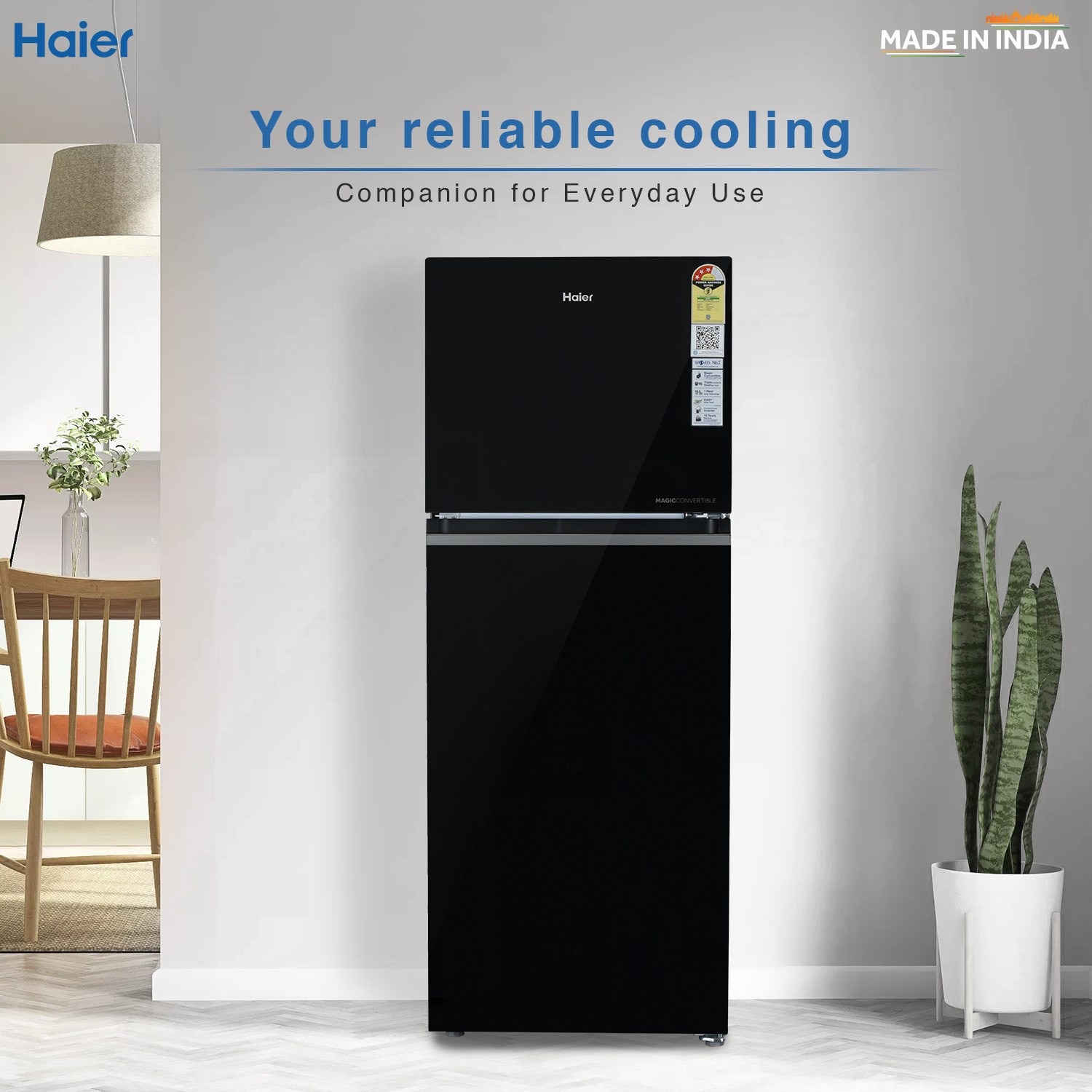 Image of Haier 328 L Frost Free Double Door 3 Star Convertible Refrigerator with Convertible 14-in-1,1 hour Icing