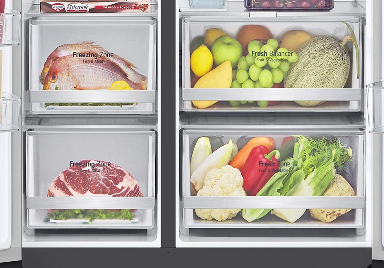 Image of LG 674 L Frost Free Side by Side Refrigerator with Smart Inverter Compressor ThinQ (Wi-Fi)� | DoorCooling+, Hygiene Fresh+, Water and Ice Dispenser (Platinum Silver III, GC-L257SL4L)