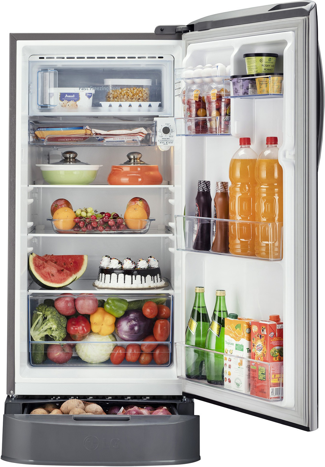 Image of LG 201 L Direct Cool Single Door 5 Star Refrigerator with Base Drawer