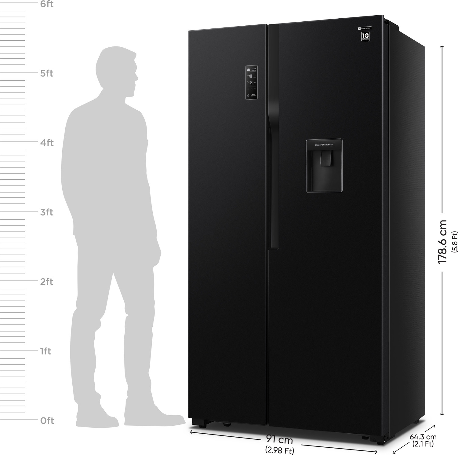 Image of realme TechLife 564 L Frost Free Side by Side Refrigerator