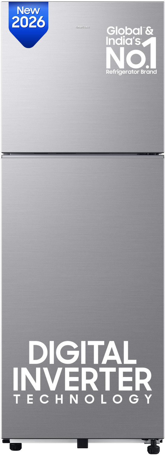 Image of Samsung 253 L Frost Free Double Door 3 Star Refrigerator (Tender Lily Silver, RT28K3953SZ)