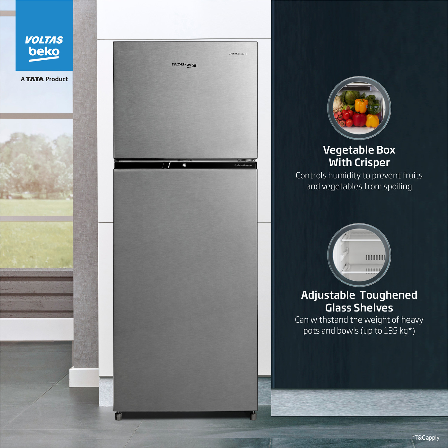 Image of Voltas Beko by A Tata Product 248 L Frost Free Double Door 3 Star Refrigerator