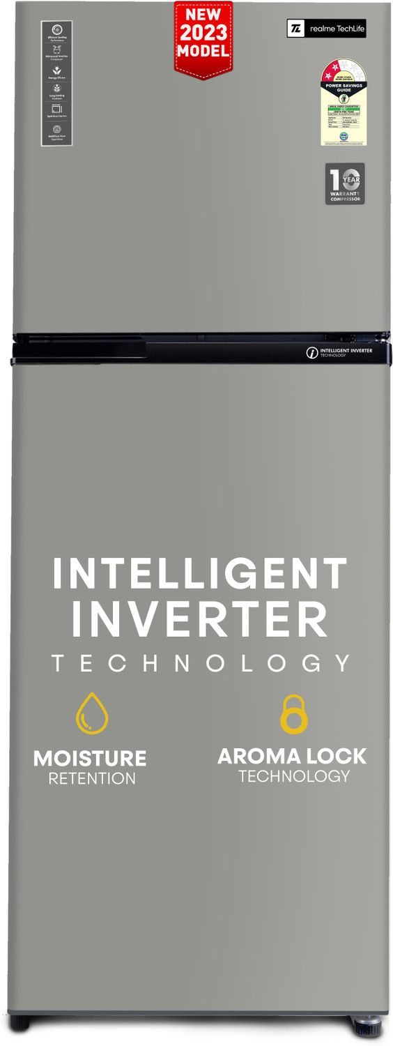 Image of realme TechLife 236 L Frost Free Double Door 2 Star Refrigerator (GlitGrey, 256JF2RM23)