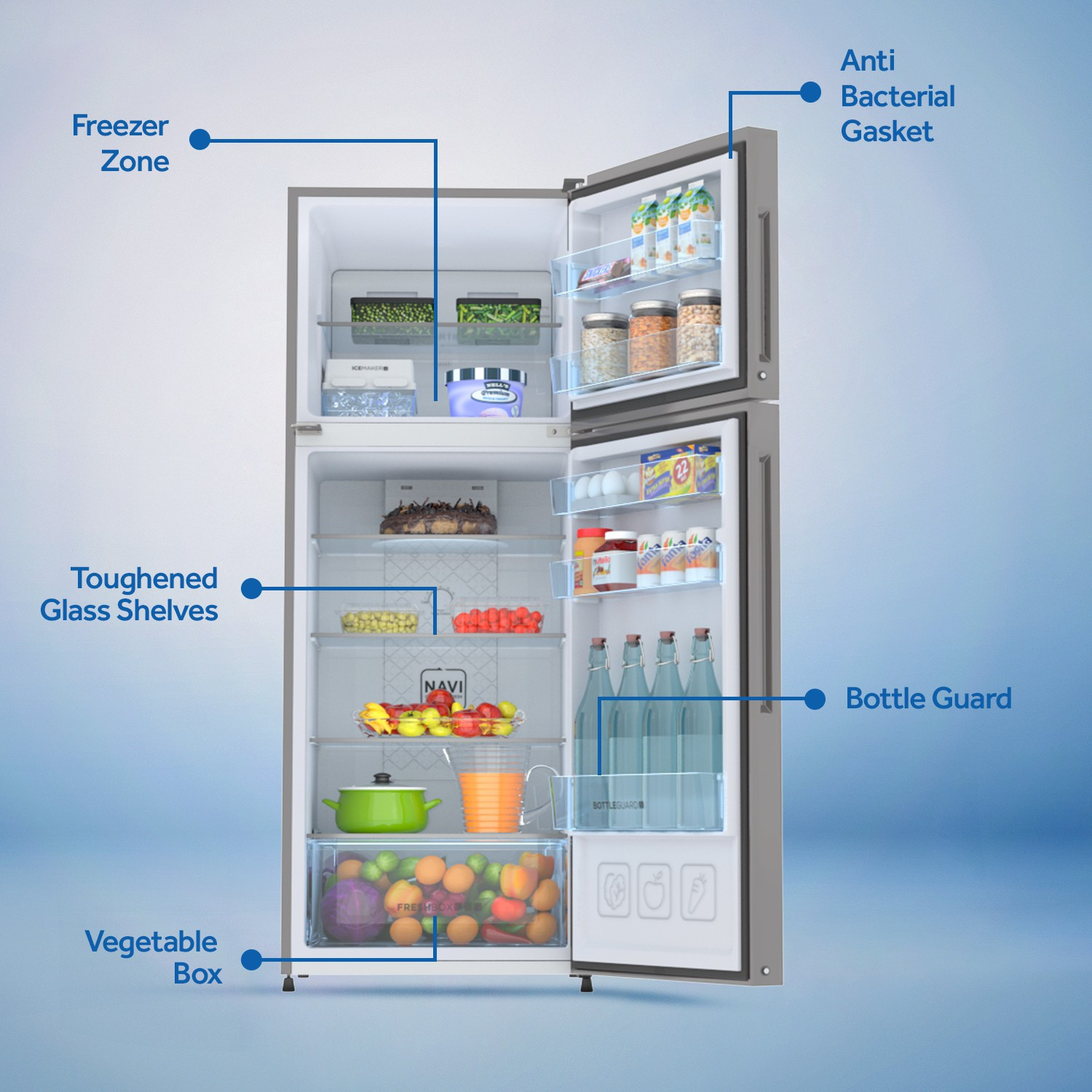 Image of Haier 278 L Frost Free Double Door Top Mount 3 Star Convertible Refrigerator