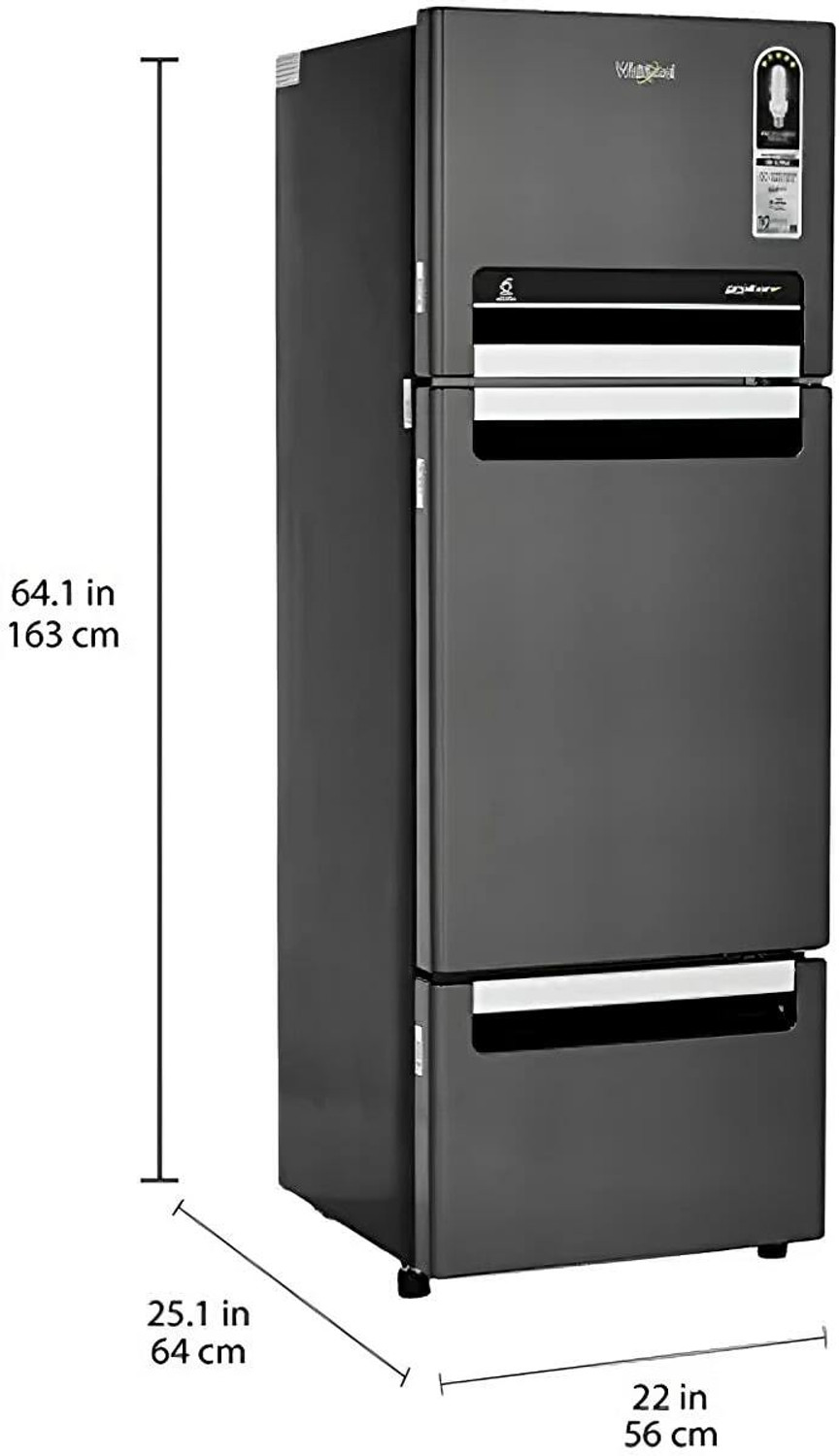 Image of Whirlpool 300 L Frost Free Triple Door Refrigerator (Steel Onyx, FP 313D PROTTON ROY STEEL ONYX (N))