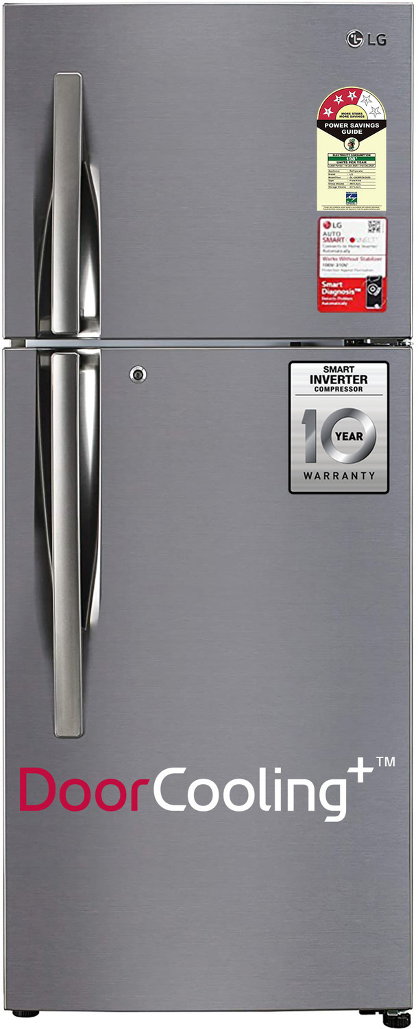 Image of LG 242 L Frost Free Double Door 3 Star Refrigerator with DoorCooling+ & Smart Inverter Compressor