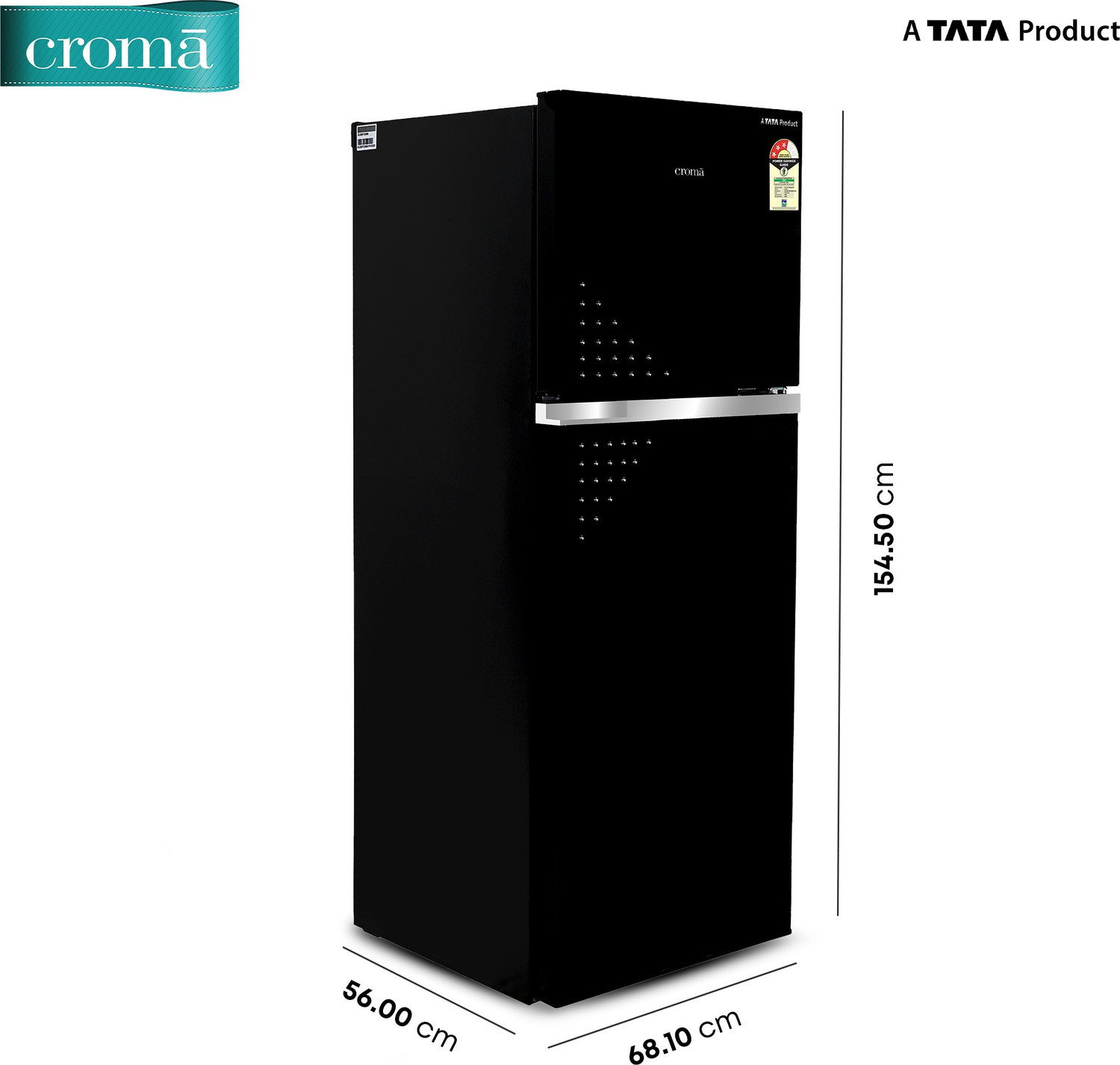 Image of Croma 259 L Frost Free Double Door 3 Star Refrigerator