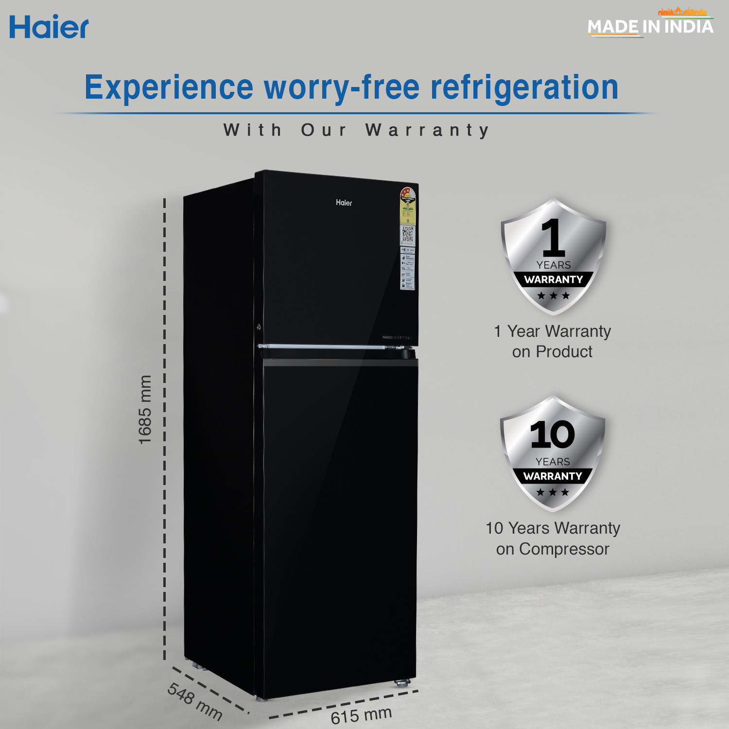 Image of Haier 328 L Frost Free Double Door 3 Star Convertible Refrigerator with Convertible 14-in-1,1 hour Icing