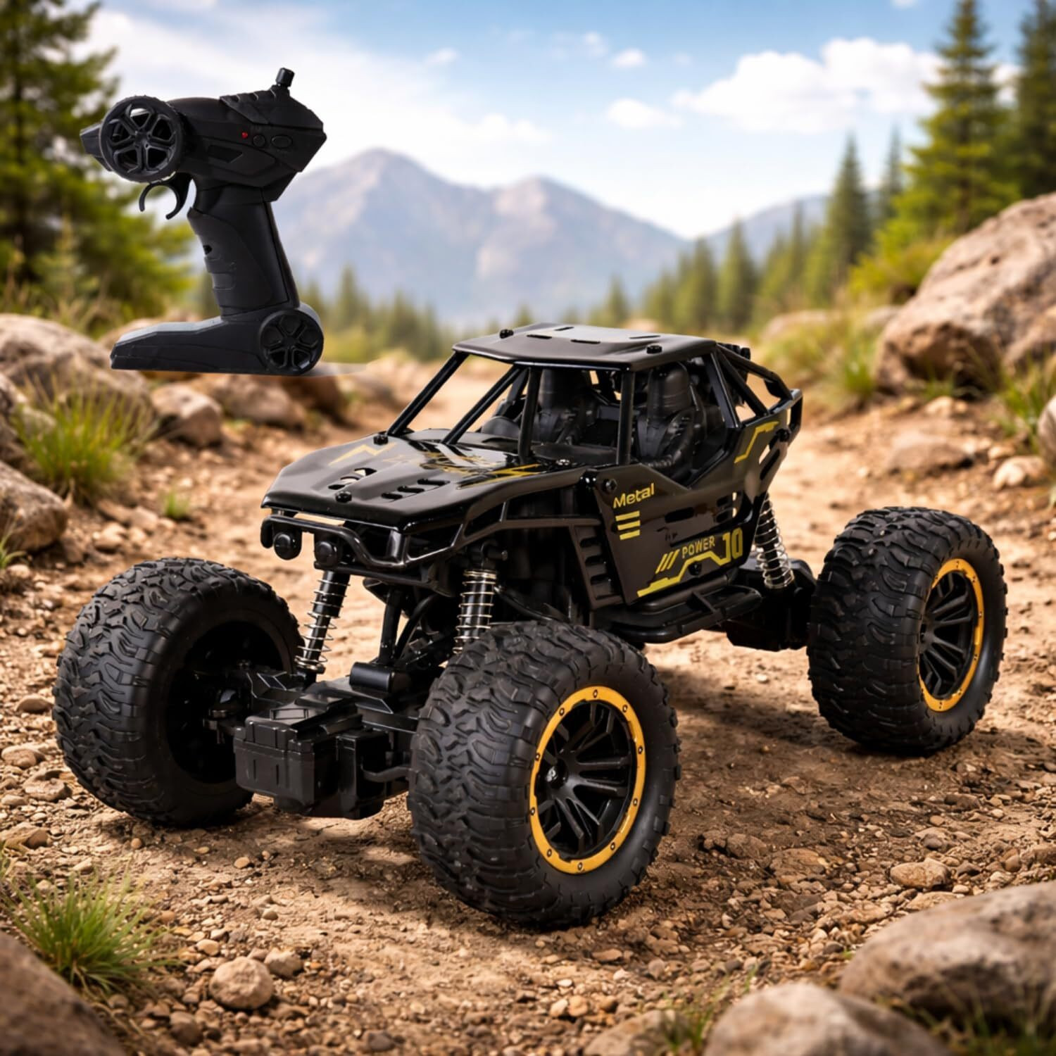 Image of vihaan Racing RC Car 45 KM /H High Speed 1:16 4WD Supersonic Off-Road Monster Truck (Black)
