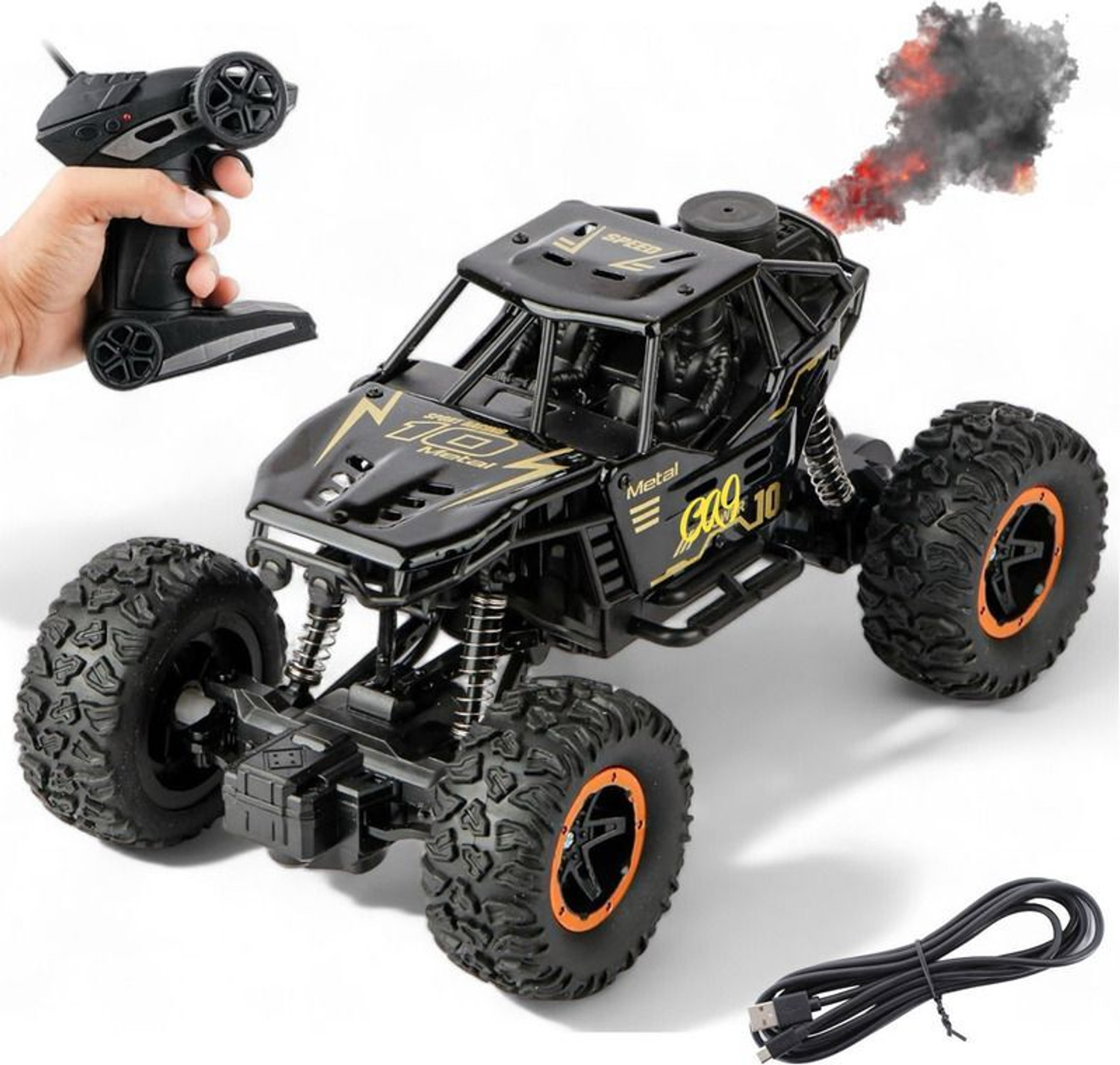 Image of vihaan Racing RC Car 45 KM /H High Speed 1:16 4WD Supersonic Off-Road Monster Truck (Black)