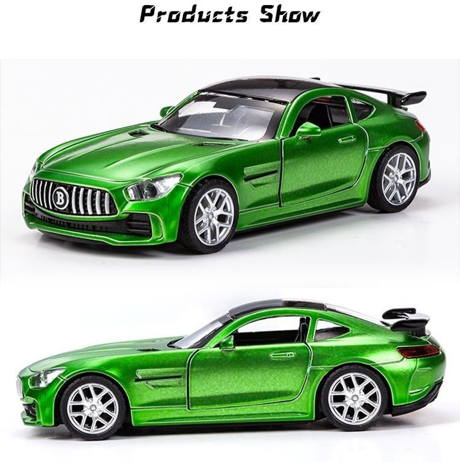 Image of RAMSHREE Premium 1:32 Green Metal Die-Cast Racing Car Toy with Openable Doors (Green)