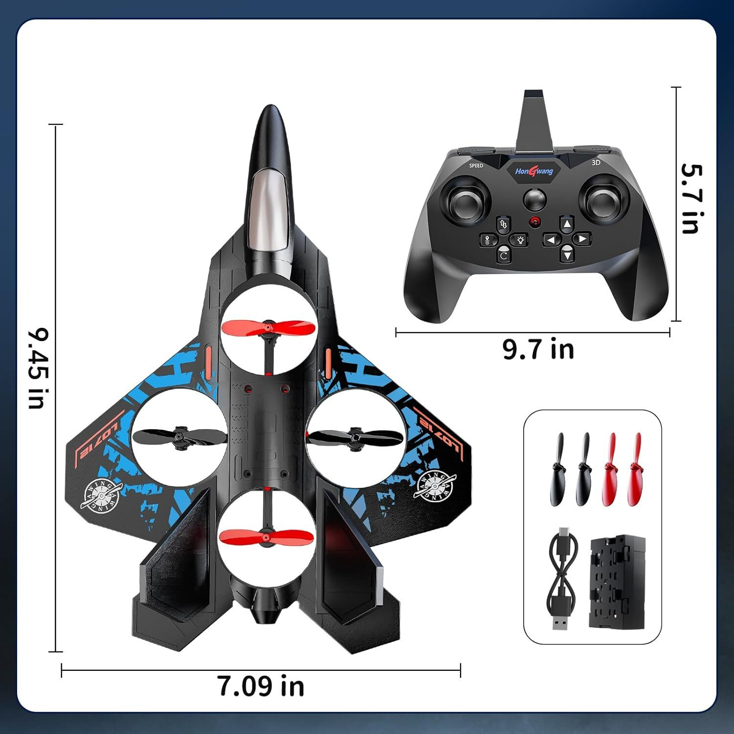 Image of TECH LOGO ELECTRONICS Fighter Jet RC Drone for Kids 360 Flip Kids Adults (Black)