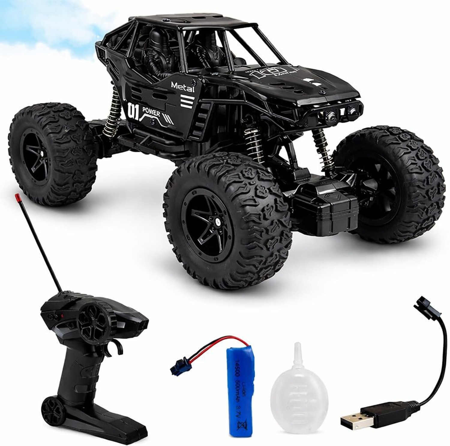 Image of vihaan Racing RC Car 45 KM /H High Speed 1:16 4WD Supersonic Off-Road Monster Truck (Black)