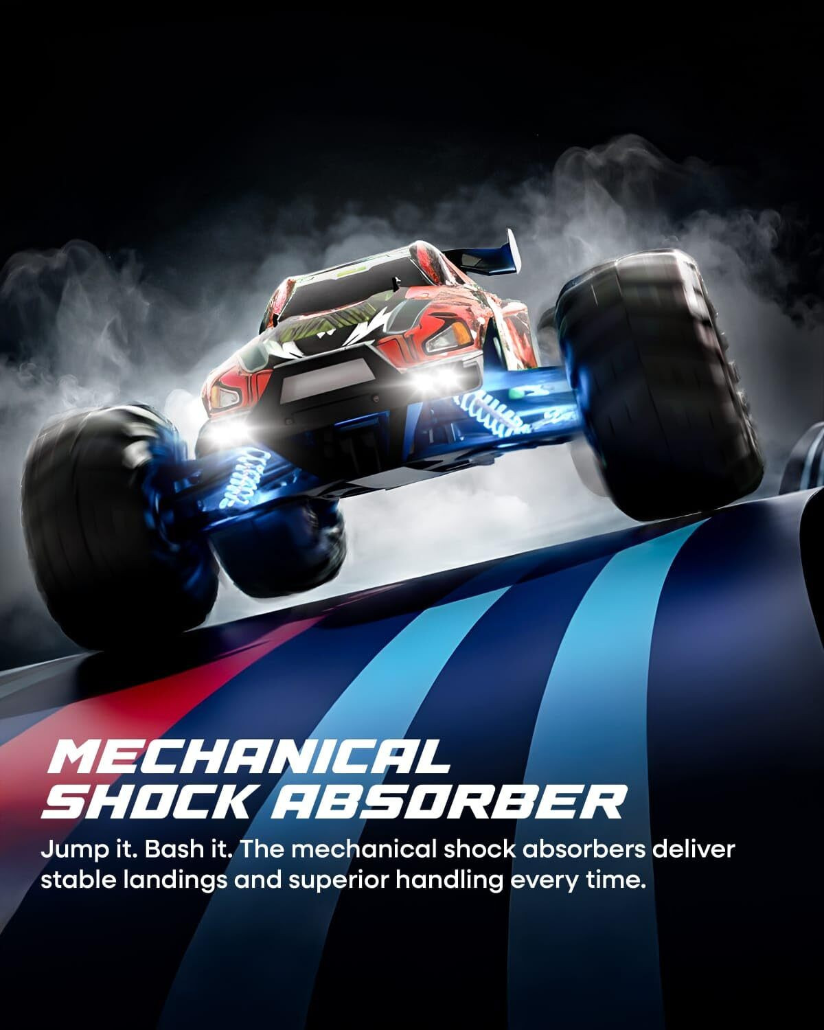 Image of vihaan Racing RC Car 45 KM /H High Speed 1:16 4WD Supersonic Off-Road Monster Truck (Black)
